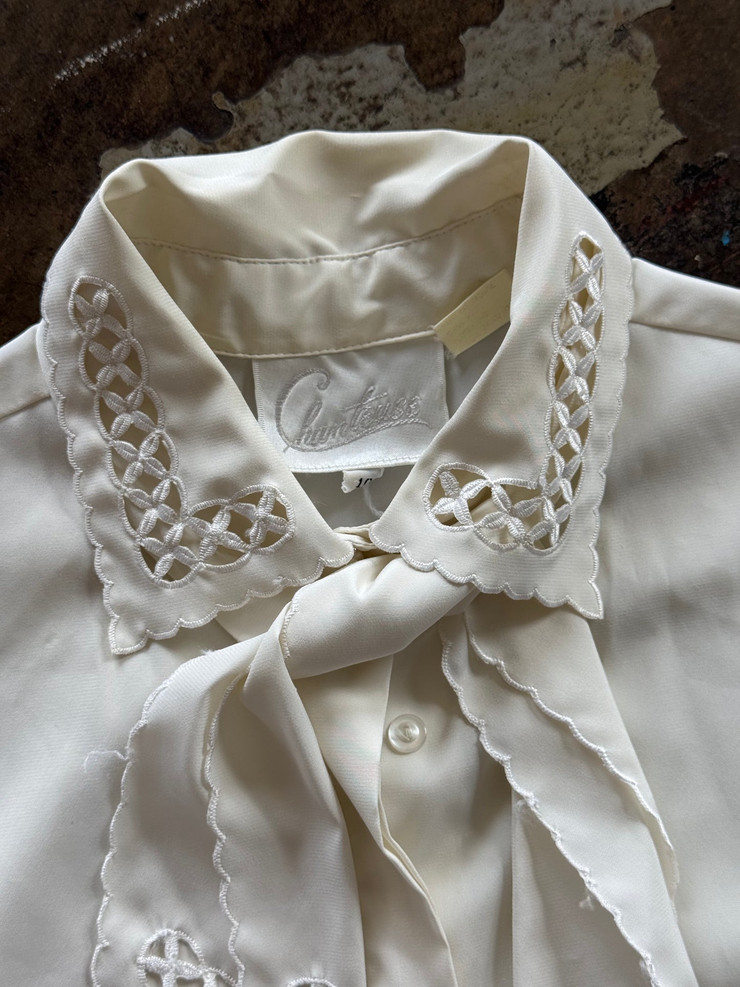 Cream Belted Blouse