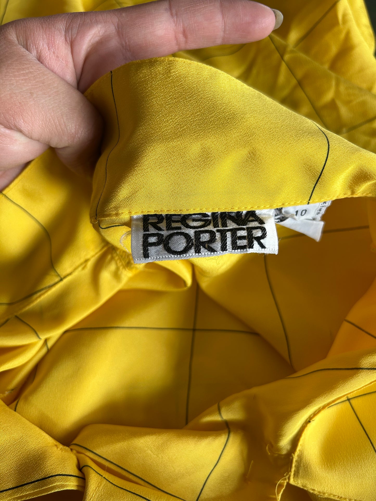 Yellow Plaid Button Up Blouse