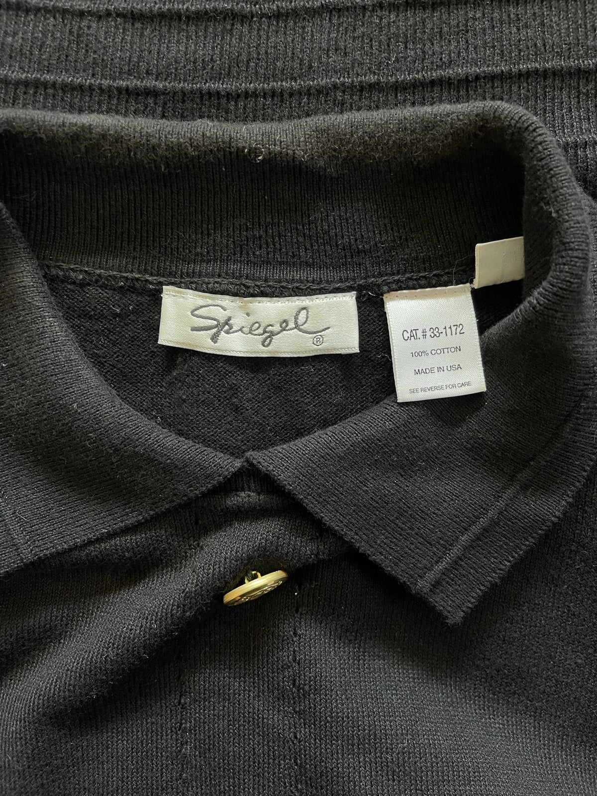 Black Collared Button Front Sweater