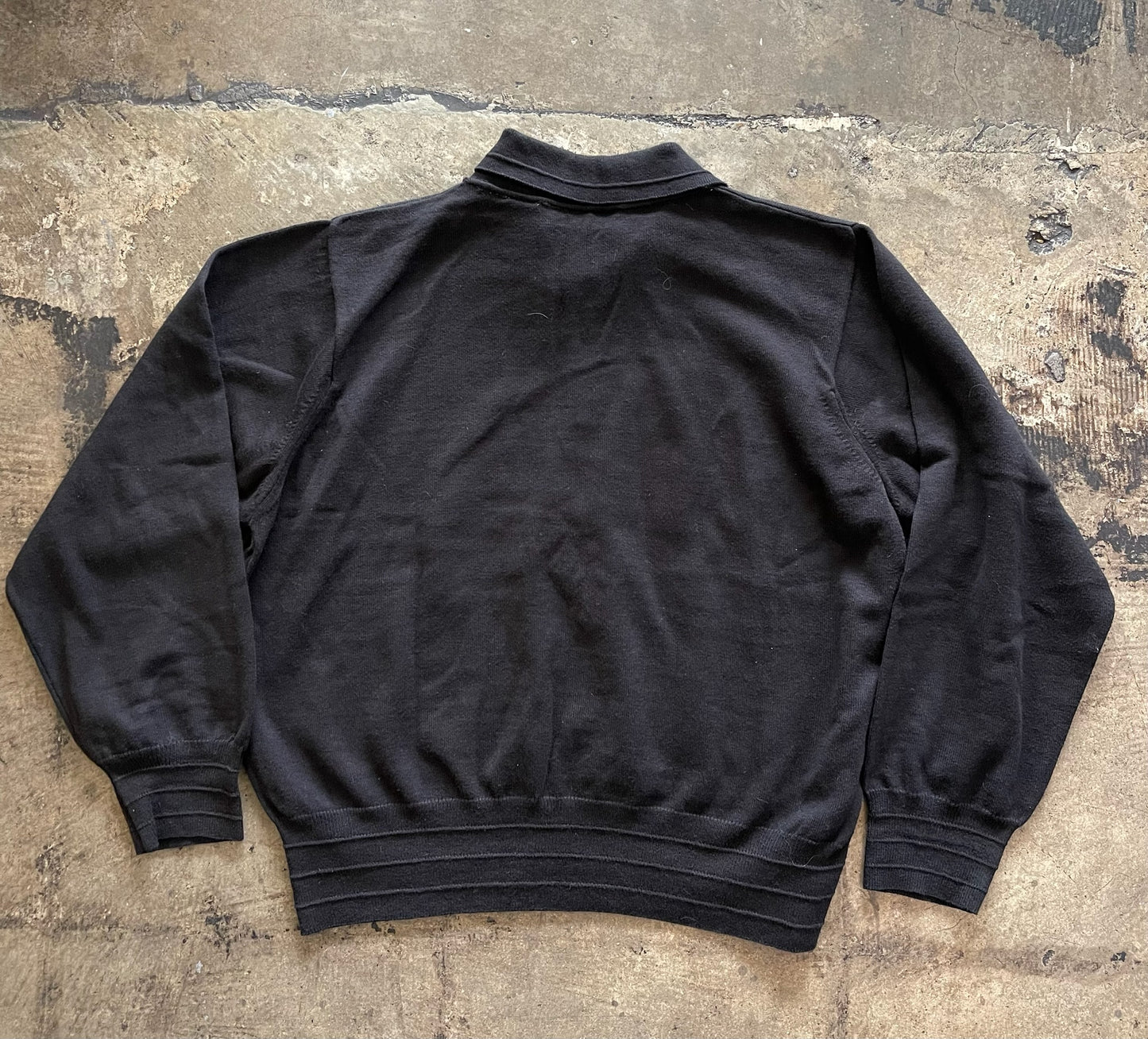Black Collared Button Front Sweater