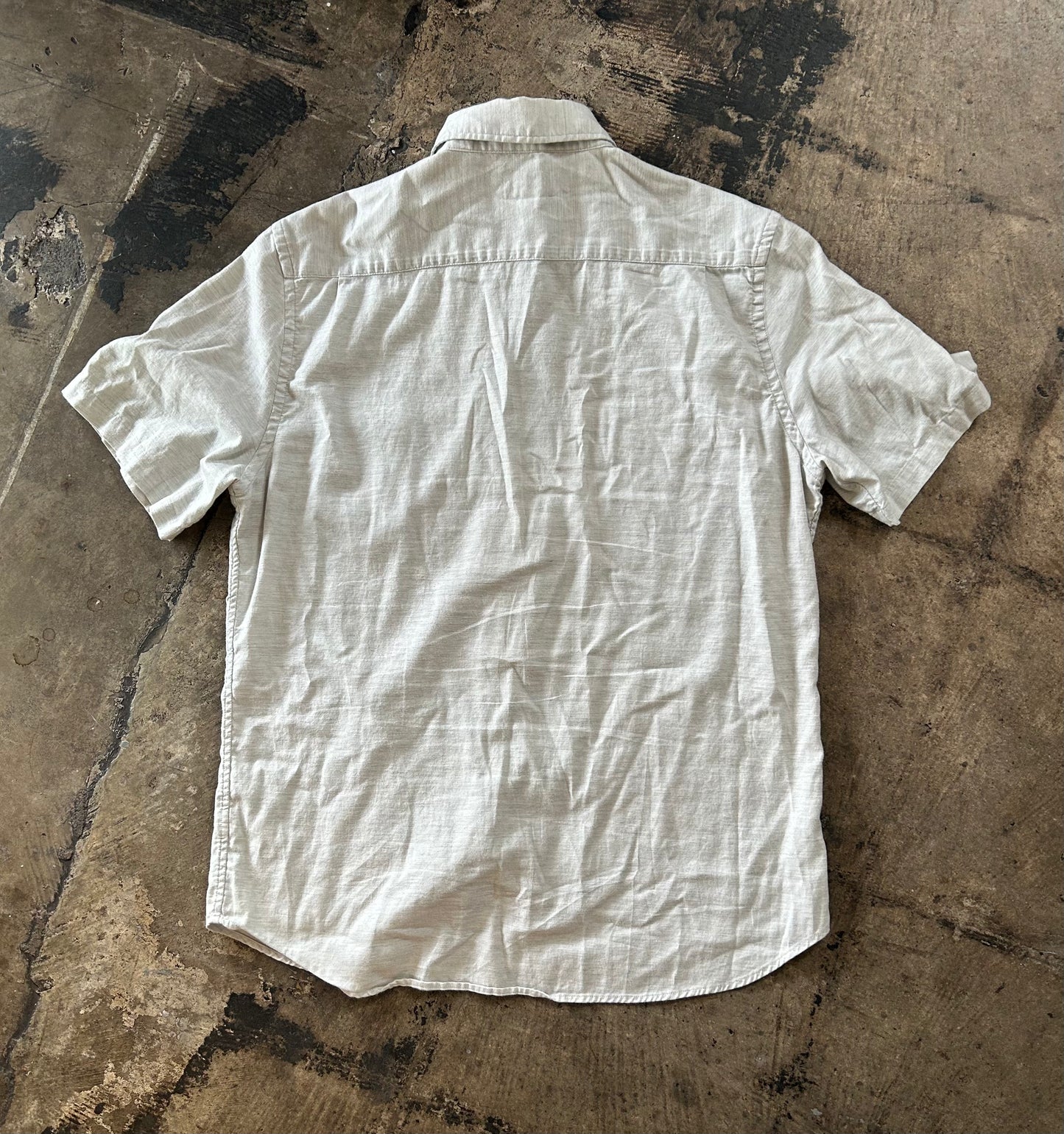 Faherty Heather Gray Short Sleeve Button Up