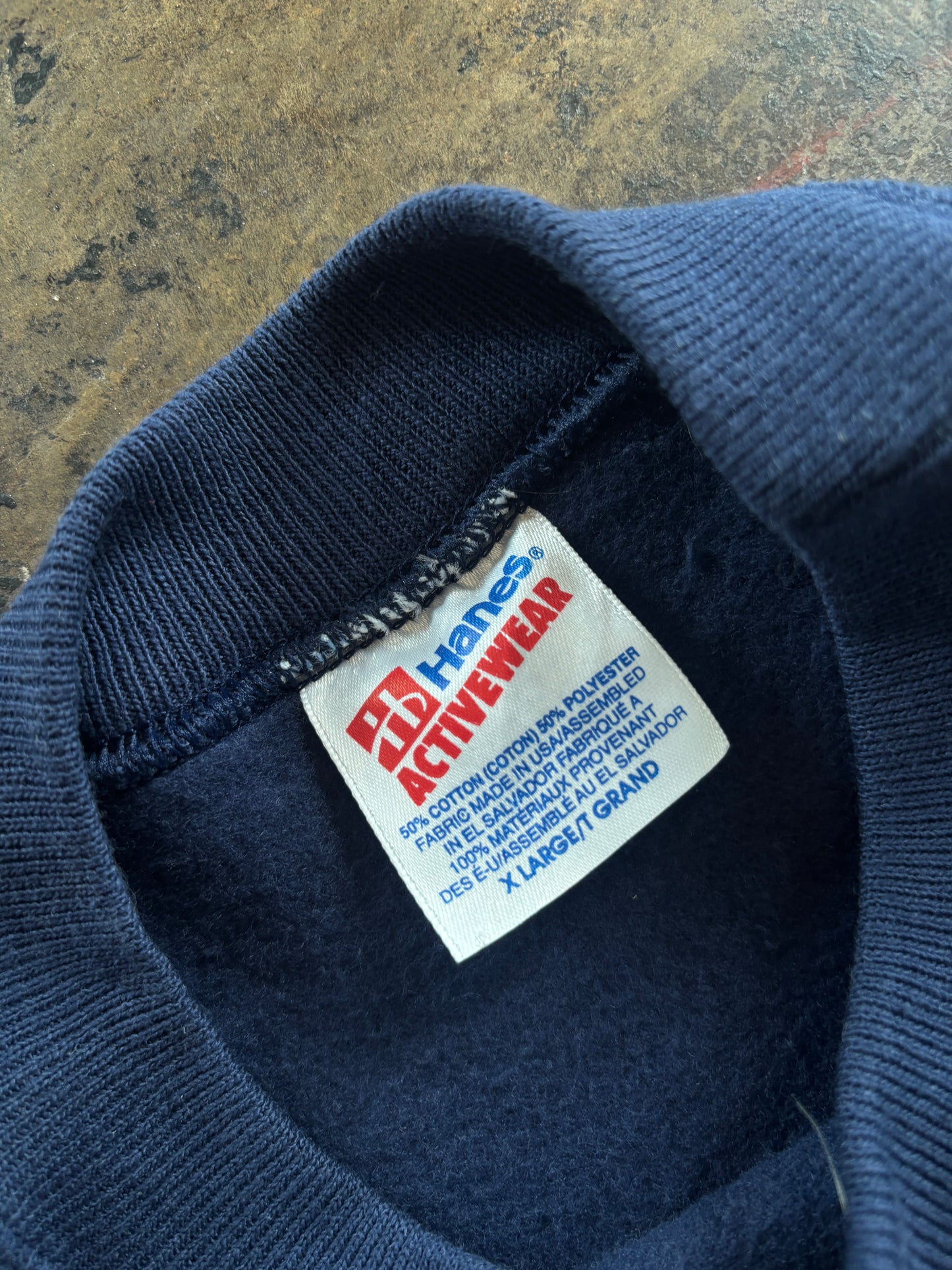 Navy Embroidered Eagle Crewneck Sweater