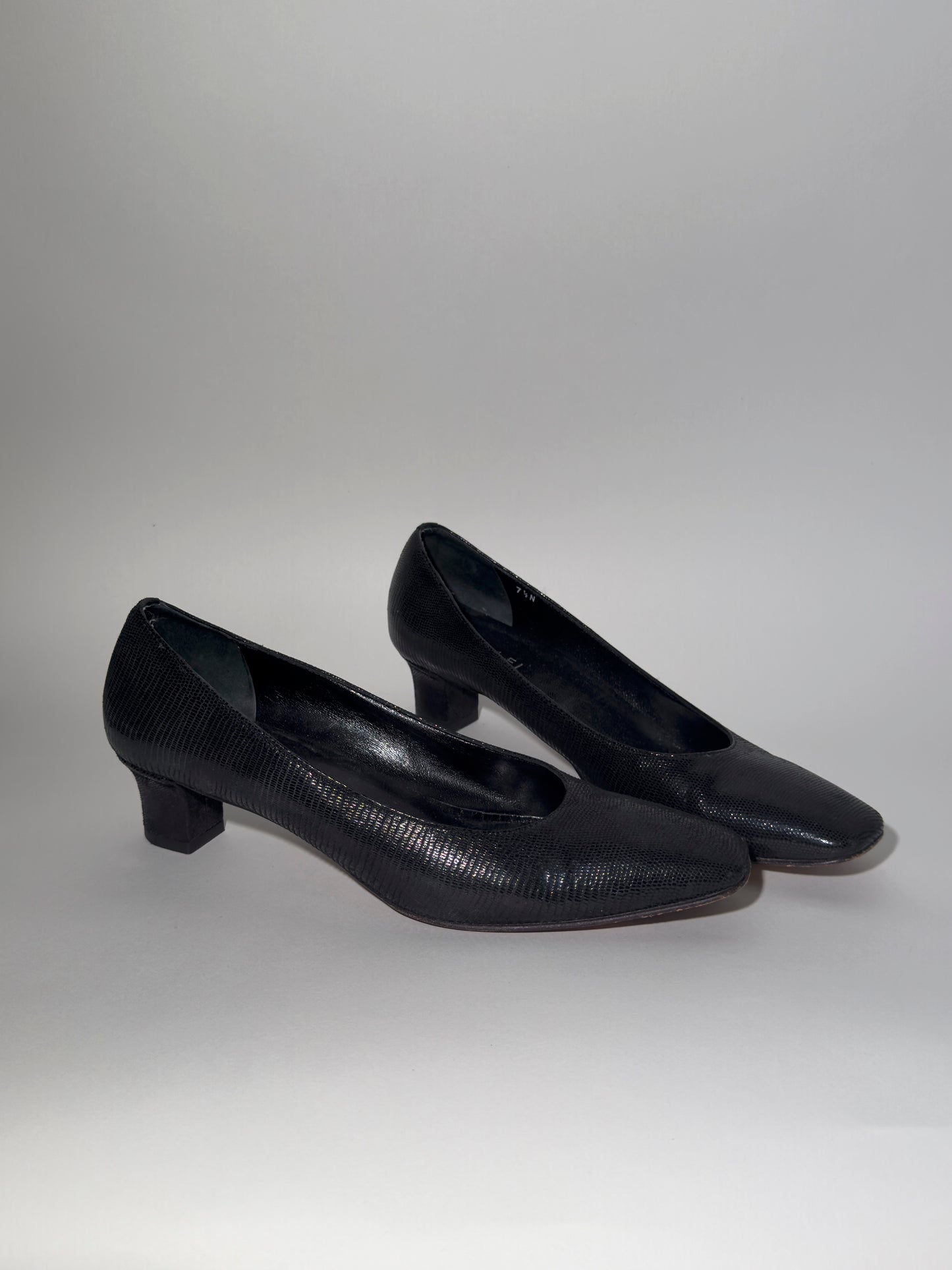 Amalfi Black Textured Heels