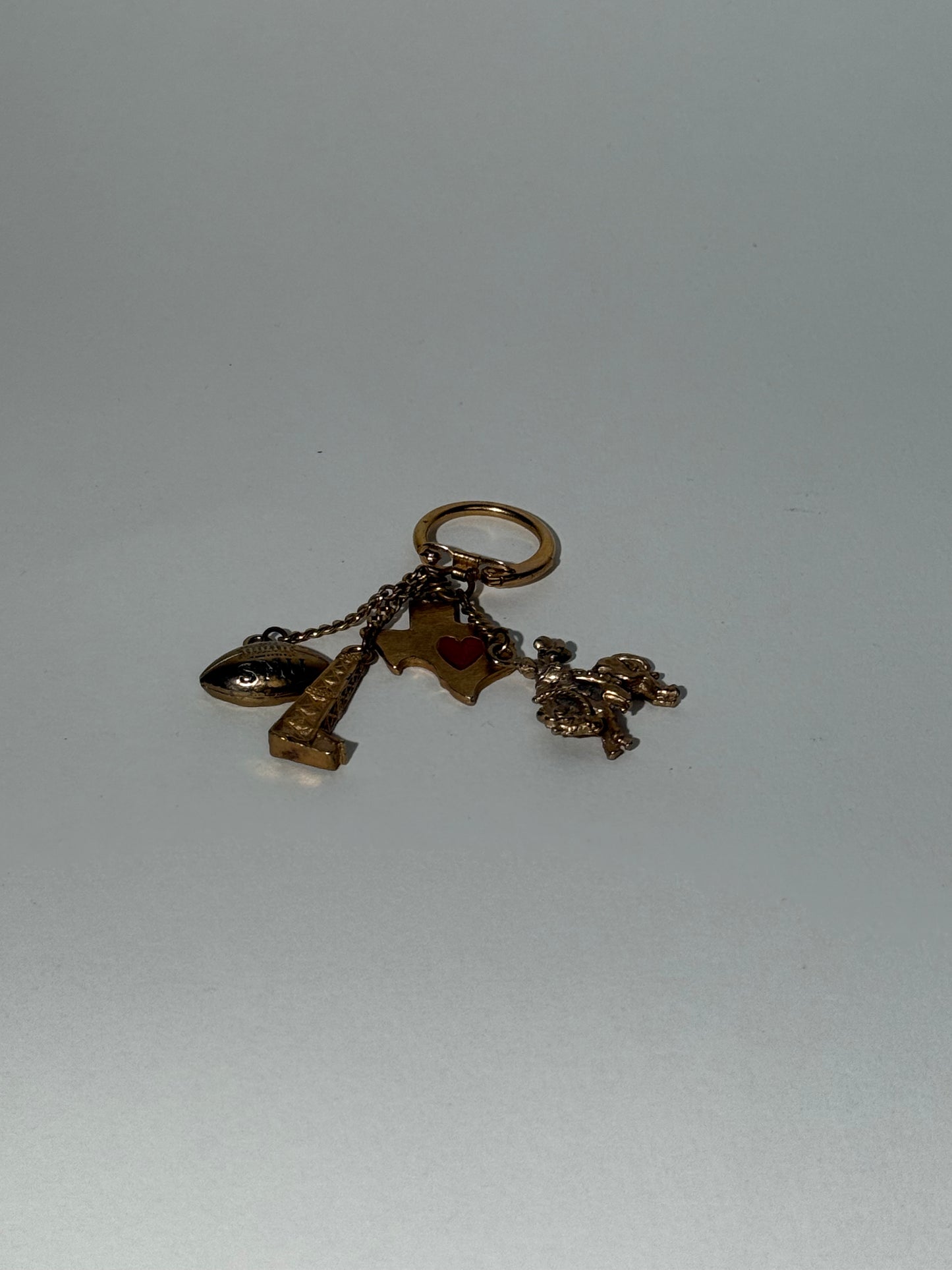 Brass Texas Charm Key Ring