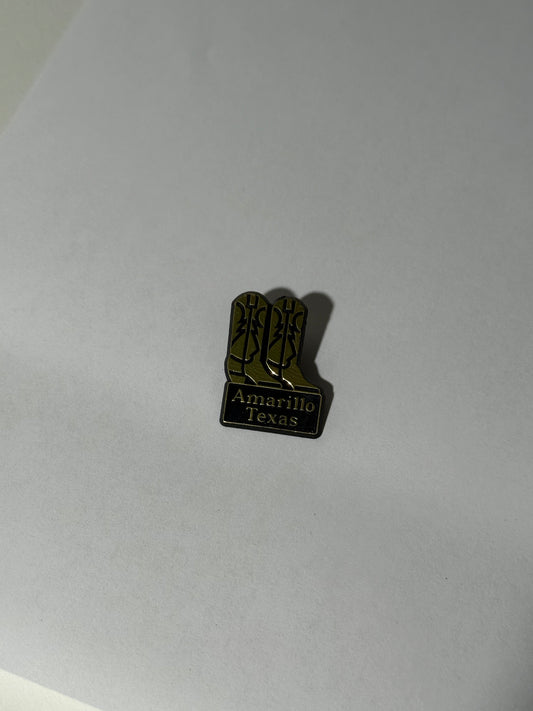 Gold Amarillo Boot Plastic Pin