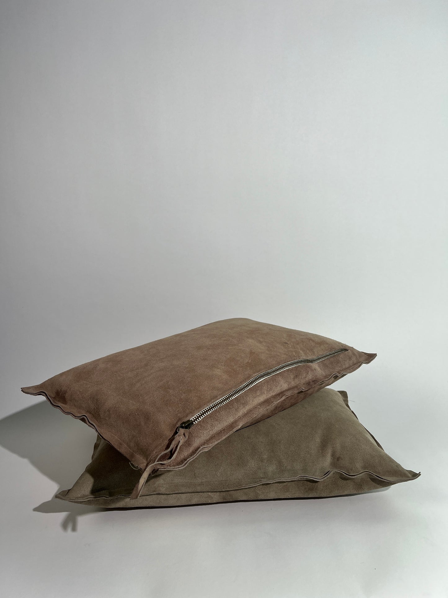 Beige Suede Throw Pillows