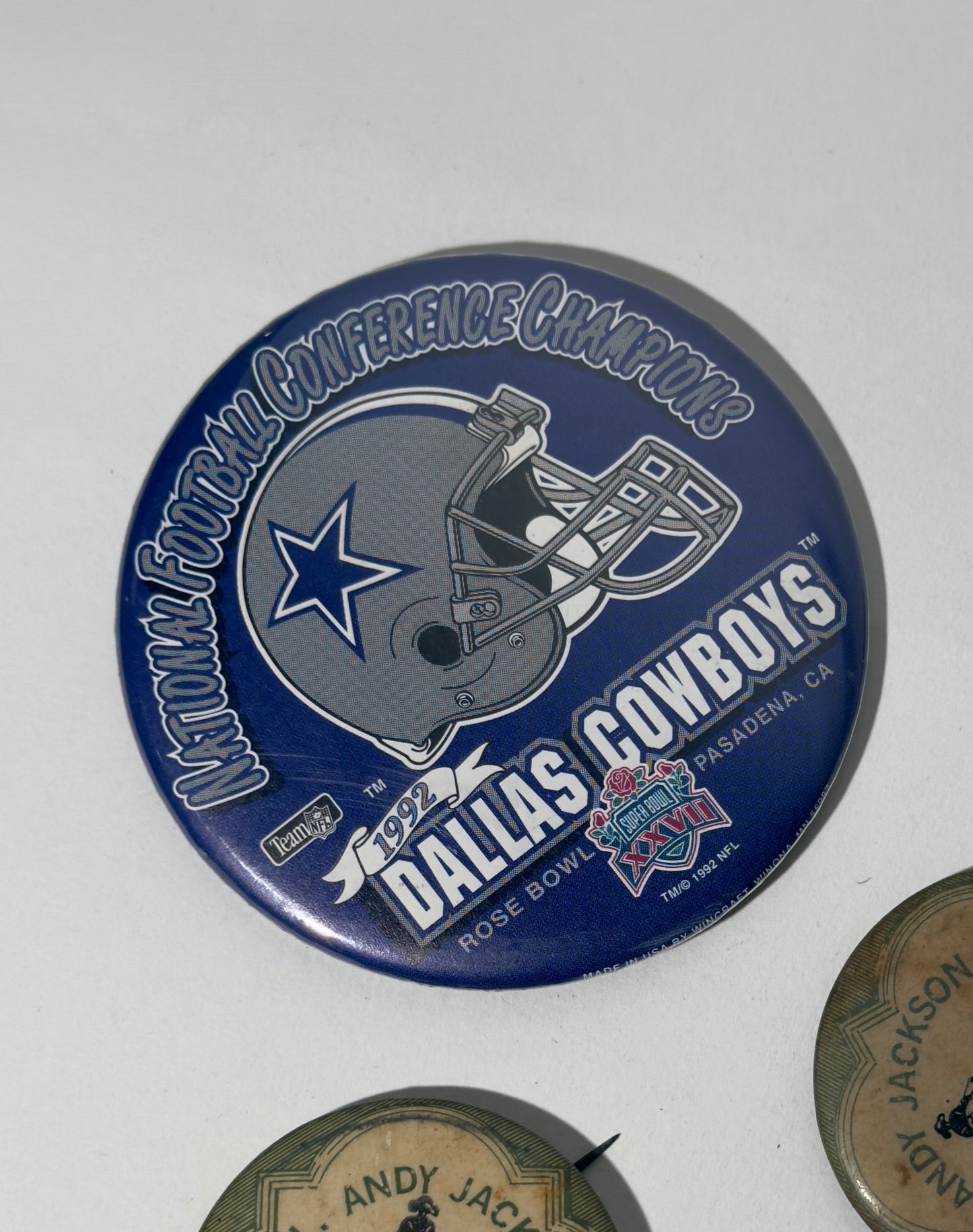 Dallas Cowboys 1992 Rose Bowl Button Pin