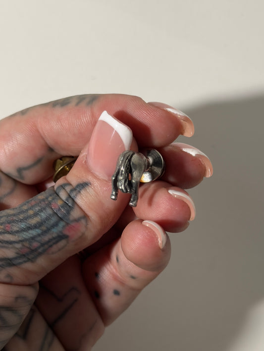 Silver Horse Behind Pin