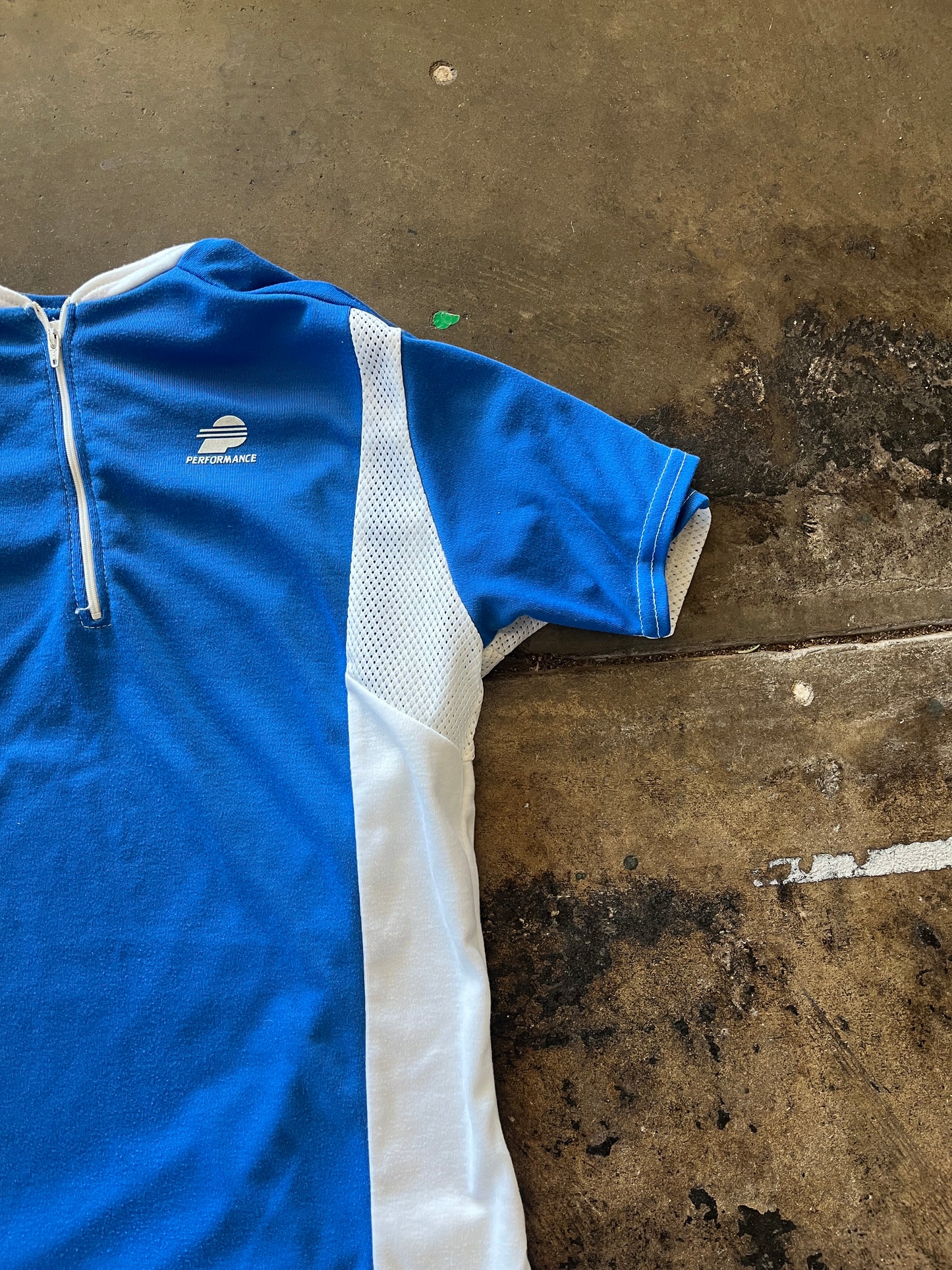 Blue + White Performance Cycling Jersey