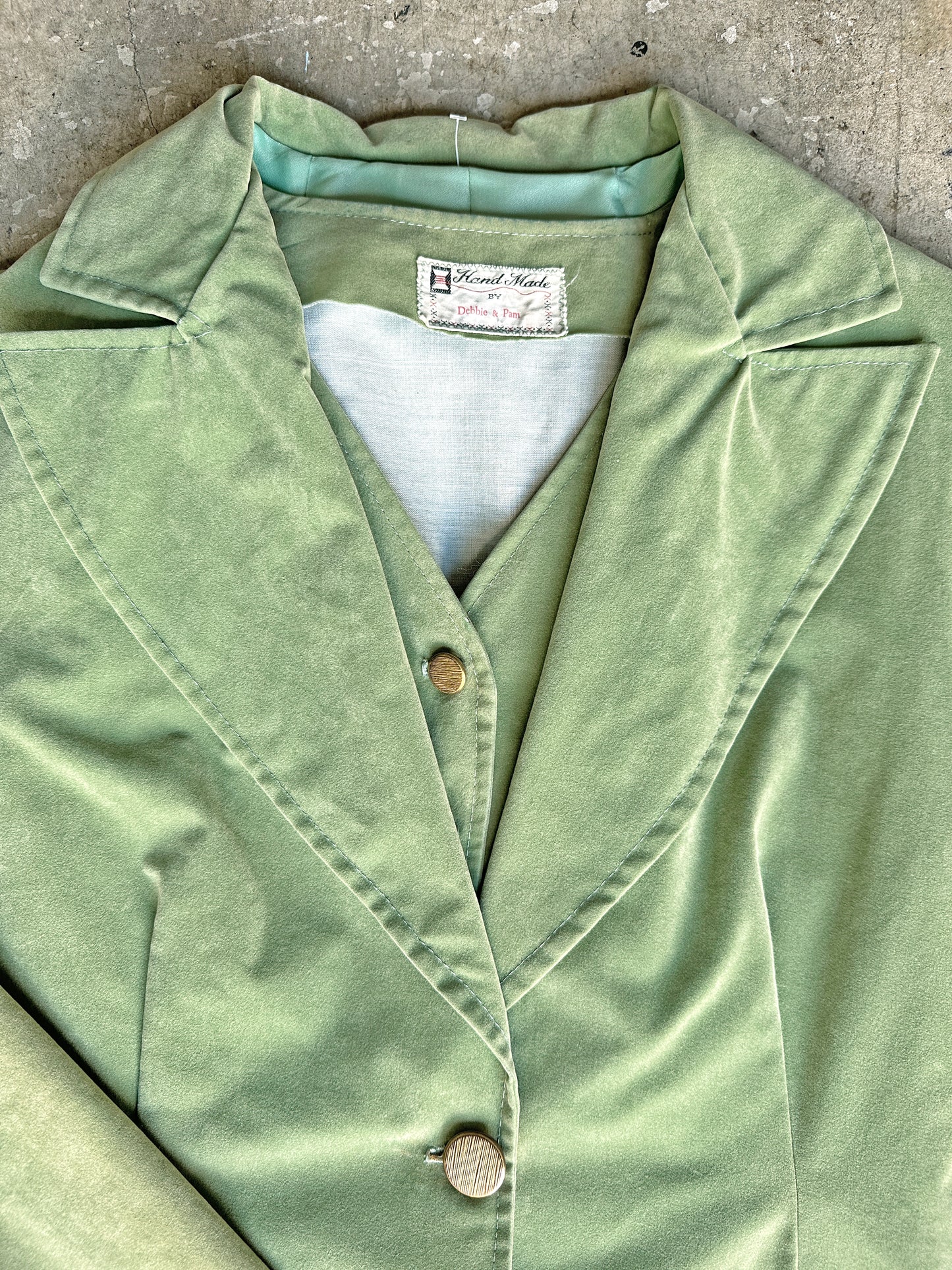 1970s Green Velvet Set