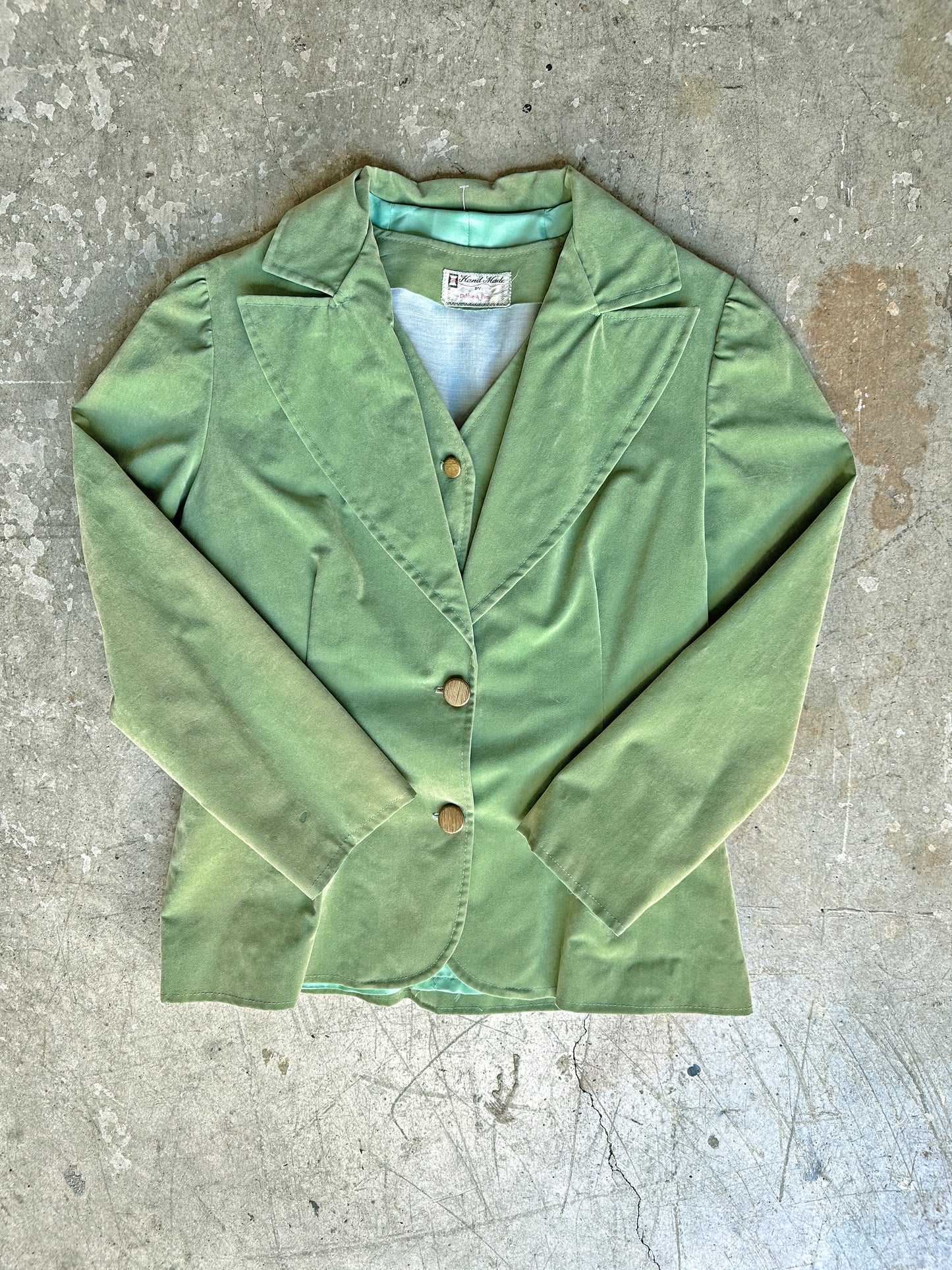 1970s Green Velvet Set