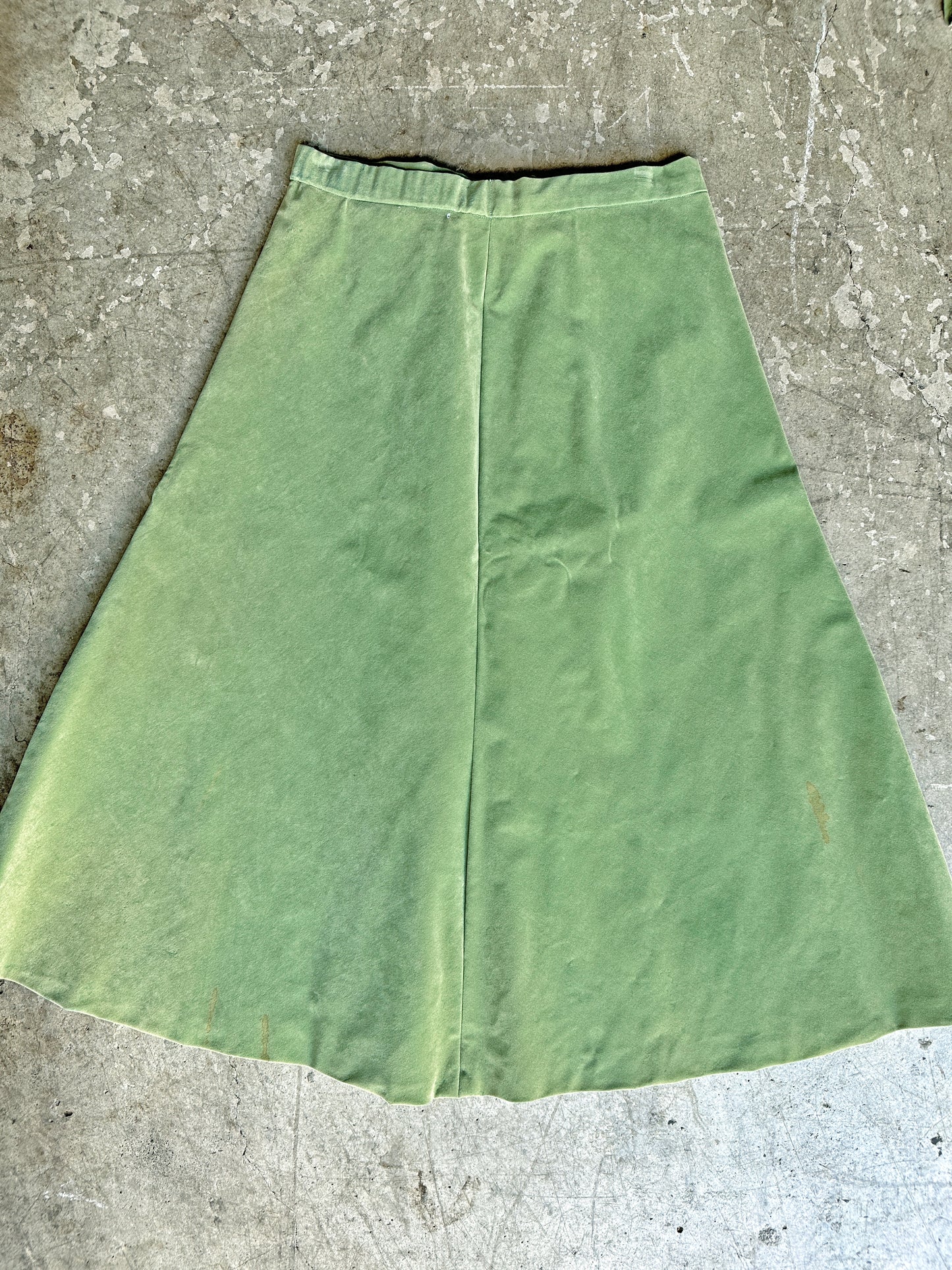 1970s Green Velvet Set