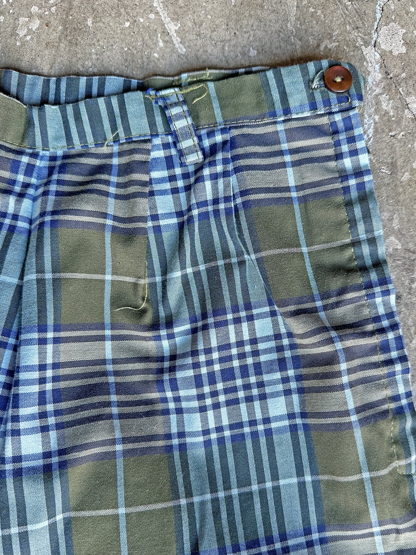 Olive Plaid Bermuda Shorts