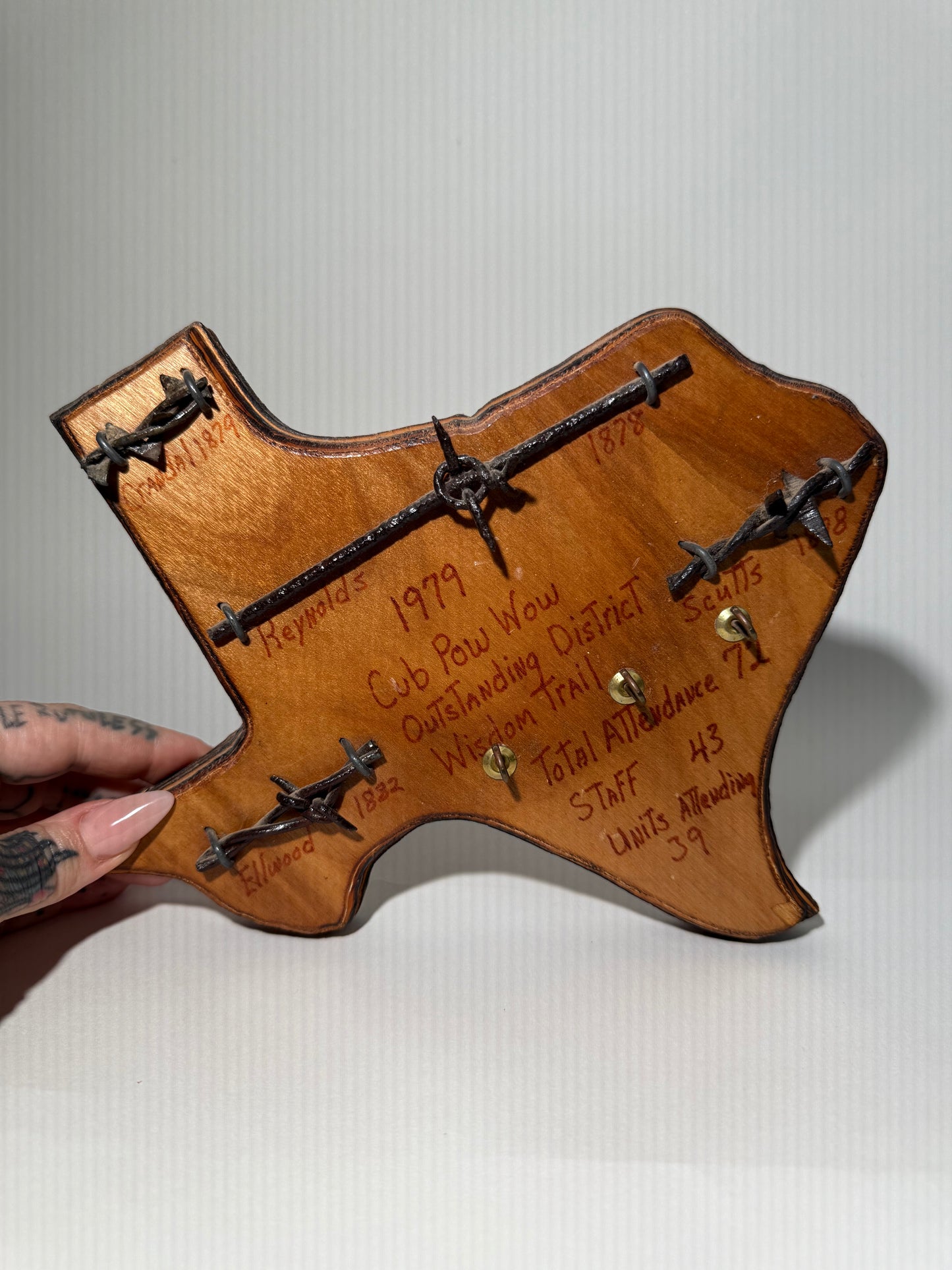 Wooden Texas Barbed Wire Key Holder