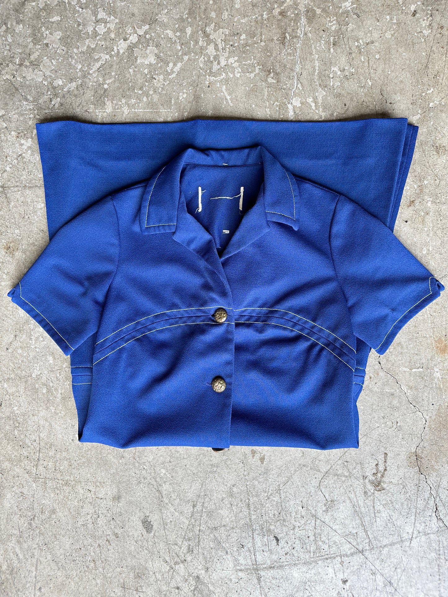 1970s Royal Blue Shift Dress