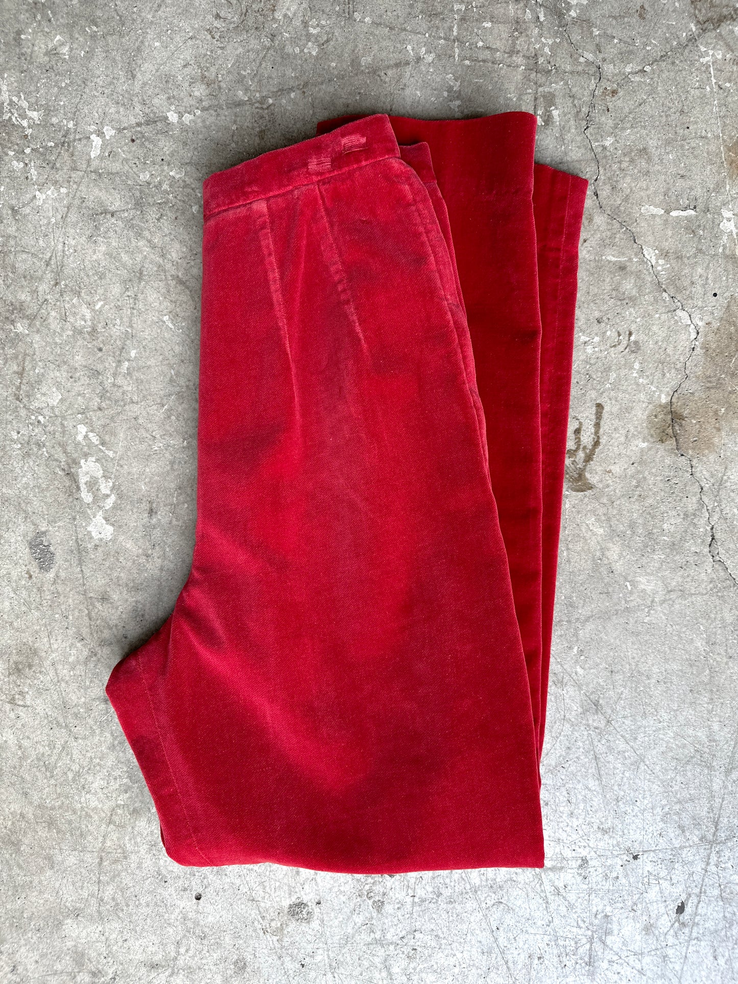 1970s Red Velvet Trouser