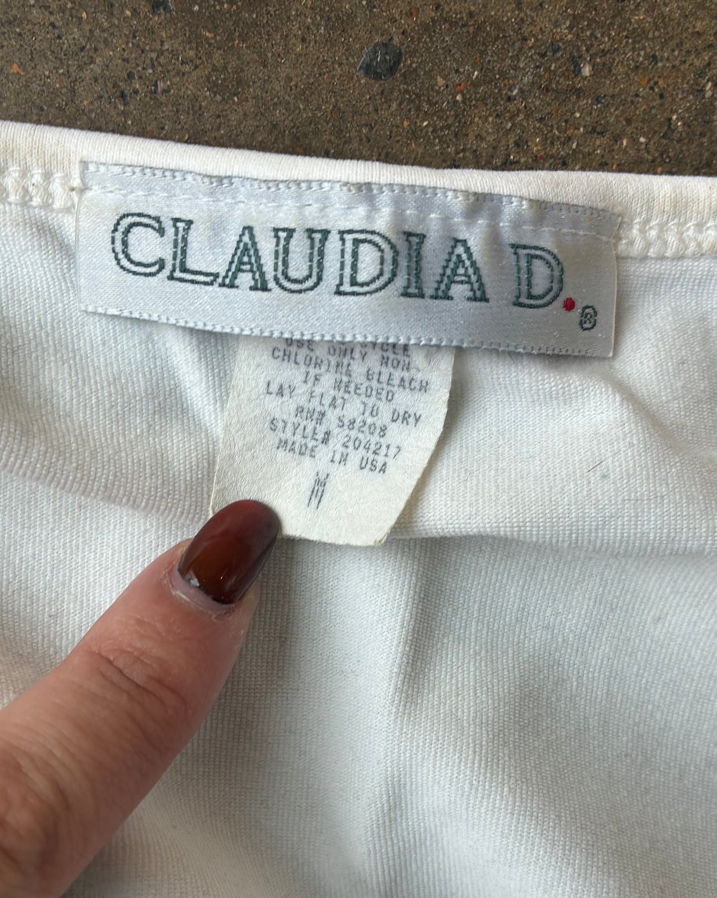 "Claudia D" White Tank