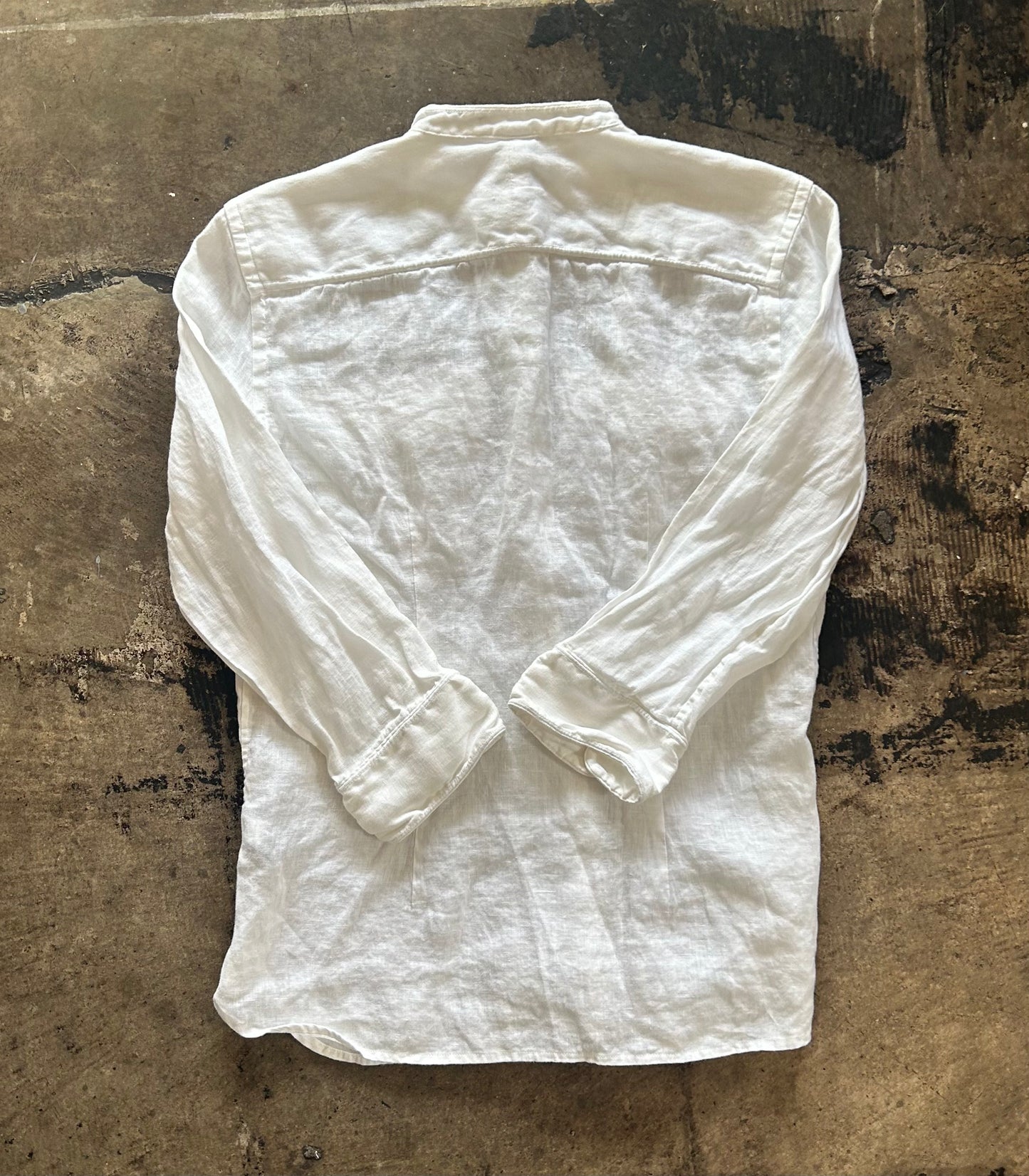 White Linen Ralph Lauren Button Up Blouse