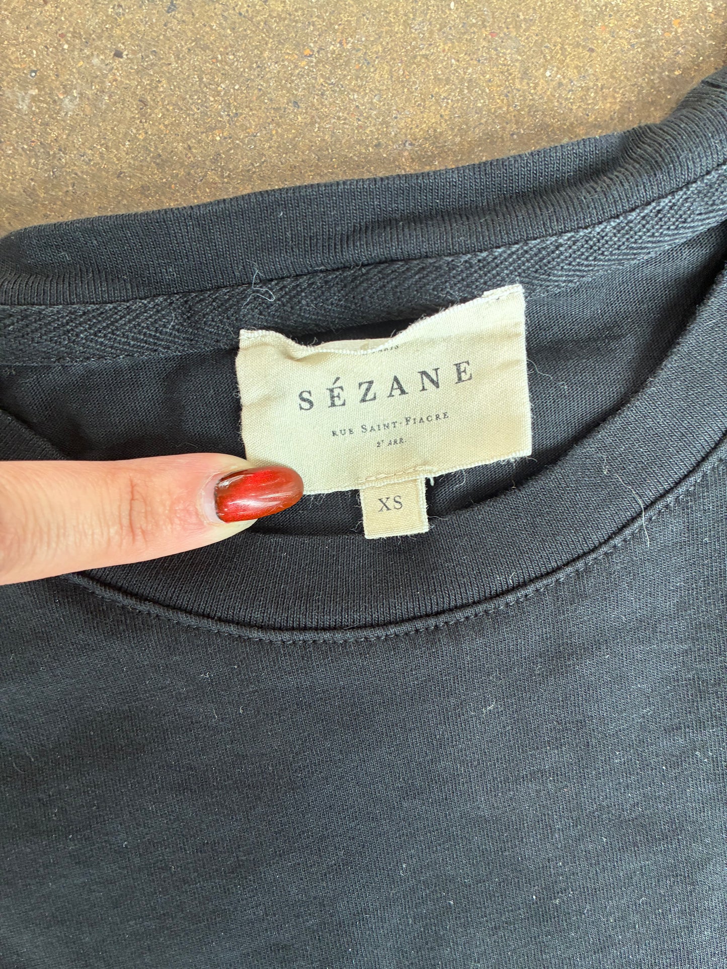 Black Sézane Short Sleeve Tee