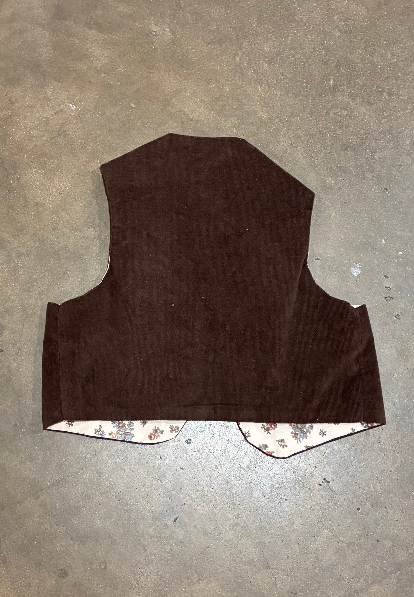 Brown Floral Maxi Dress w/ Vest