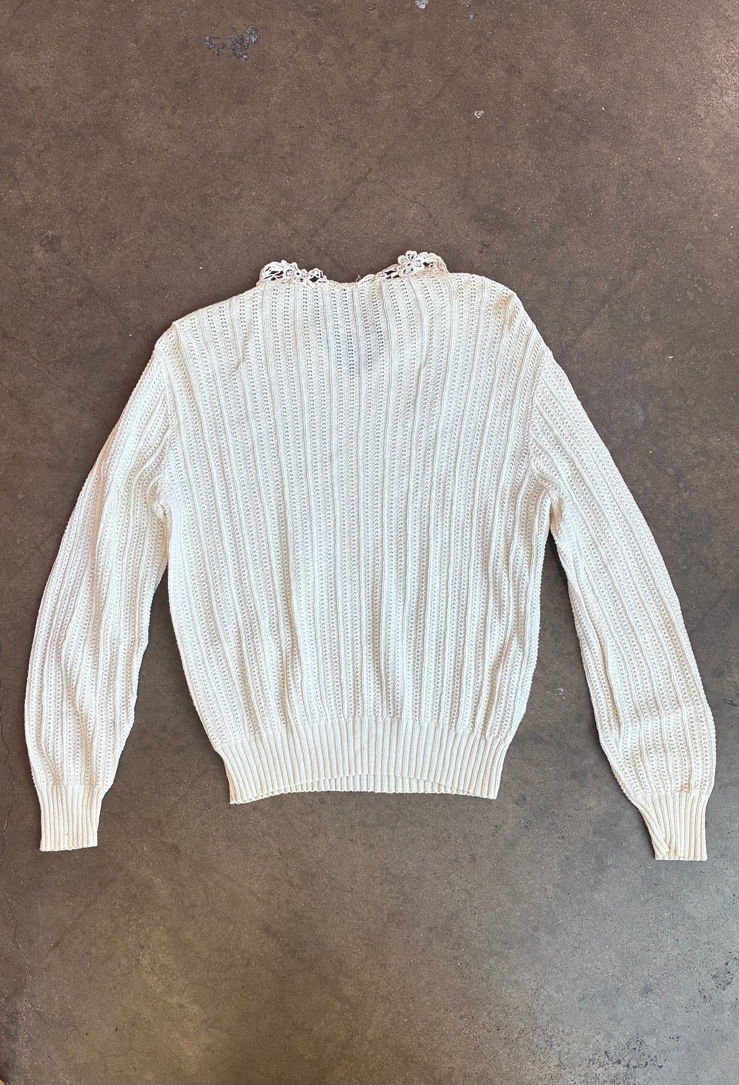 White Knit Long Sleeve Sweater
