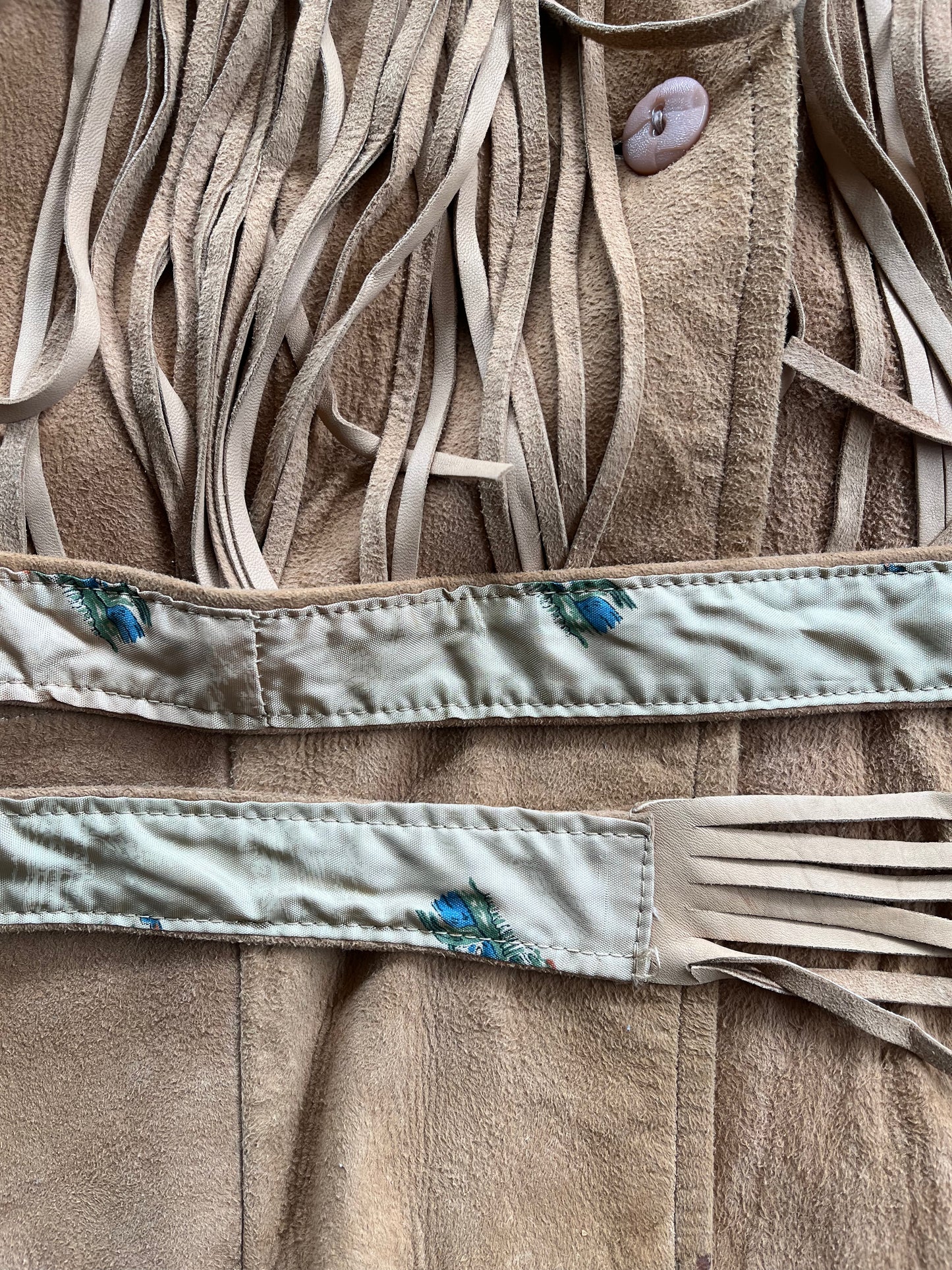 Belted Fringe Suede Jacket