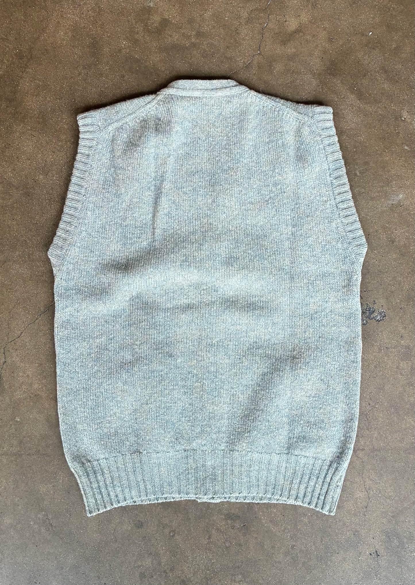 Gray Button Up Sweater Vest w/ Pockets