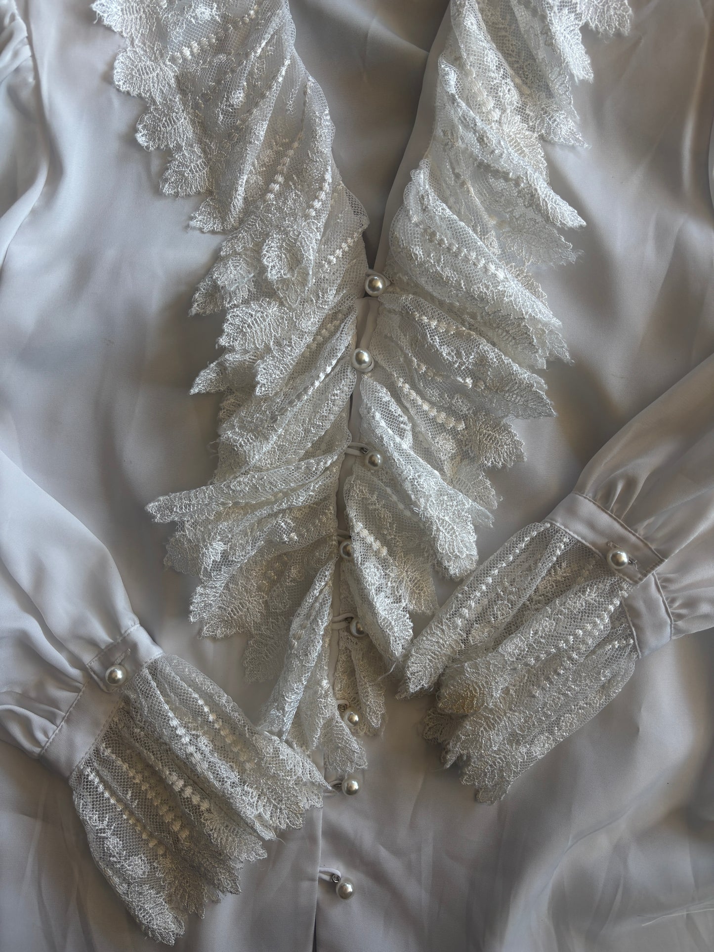 Minang White Lace Detail Blouse