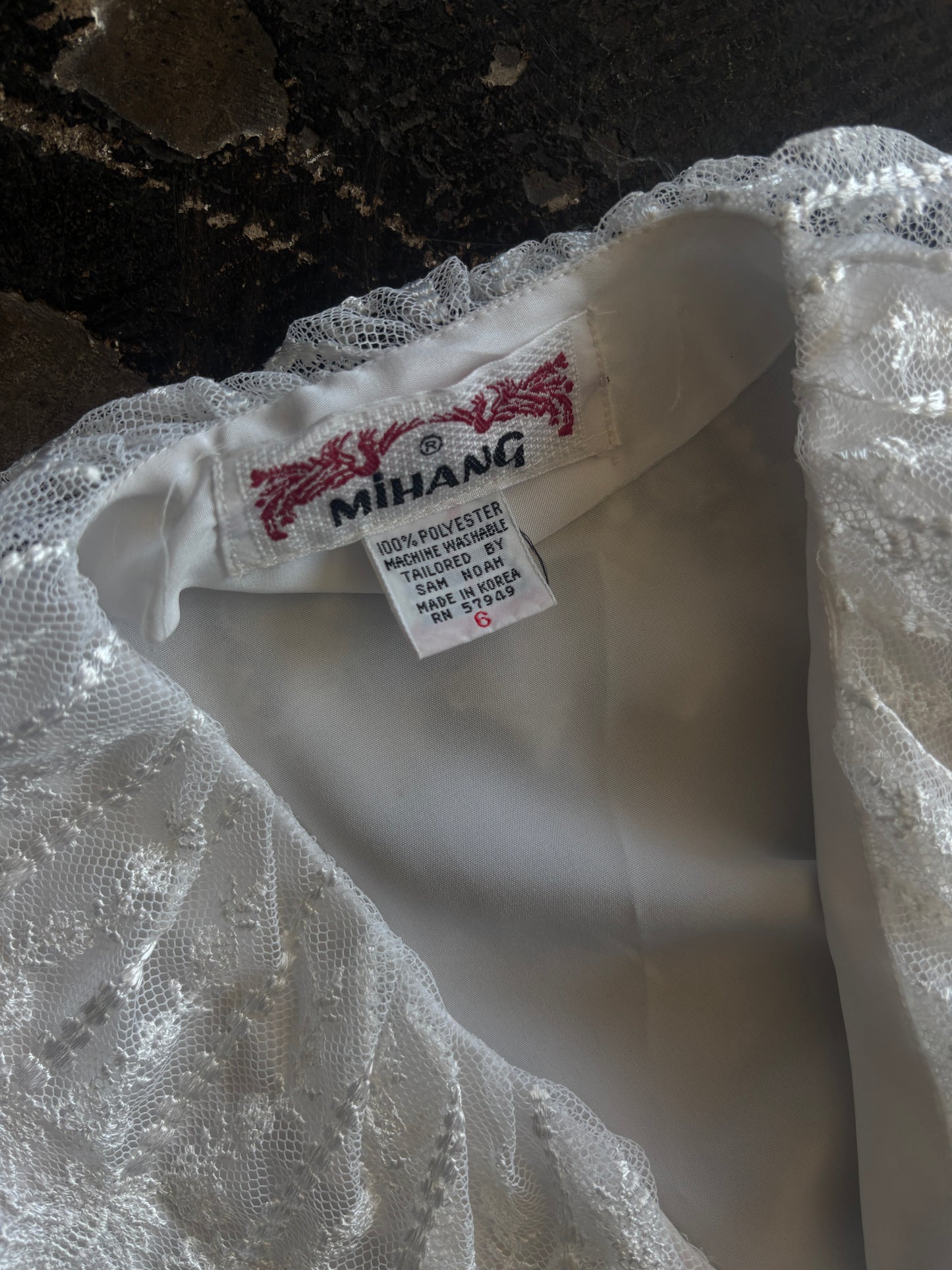 Minang White Lace Detail Blouse