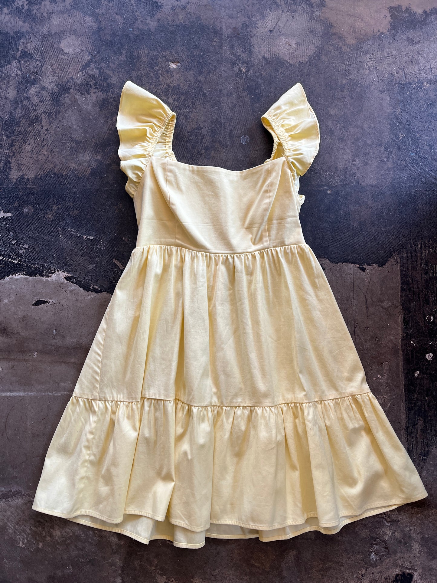 Short Flouncy Yellow Reformation Dress