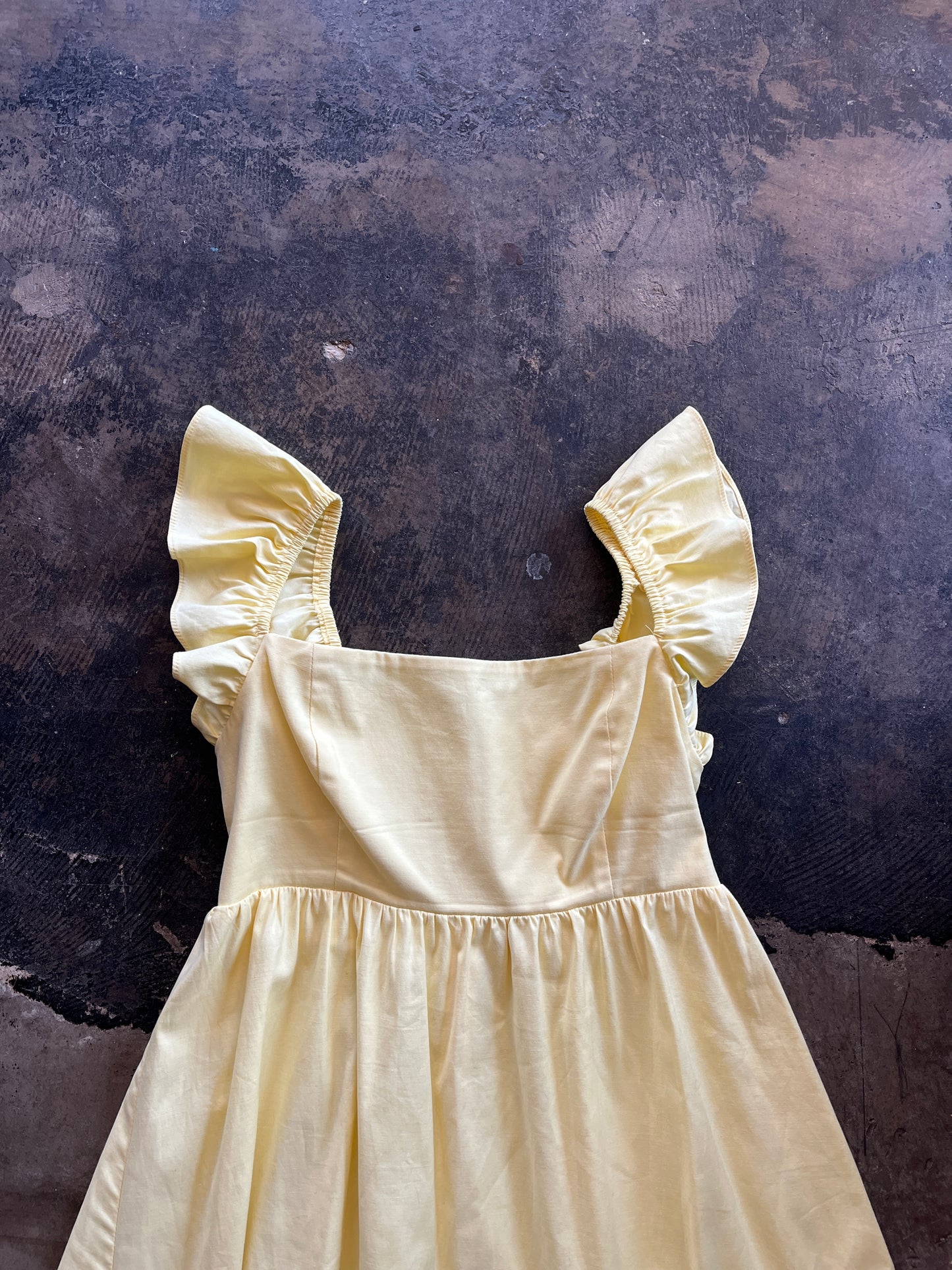 Short Flouncy Yellow Reformation Dress