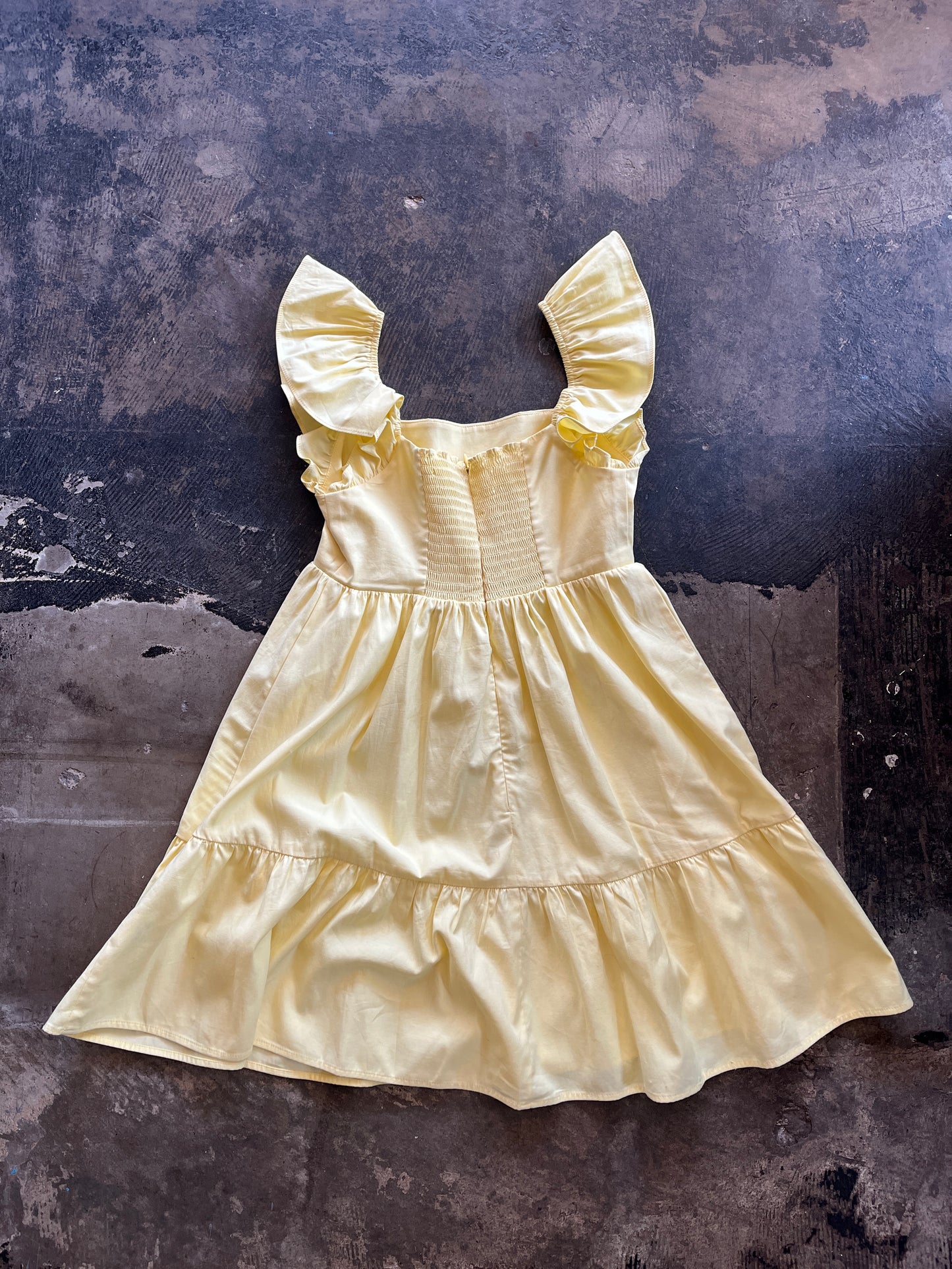 Short Flouncy Yellow Reformation Dress