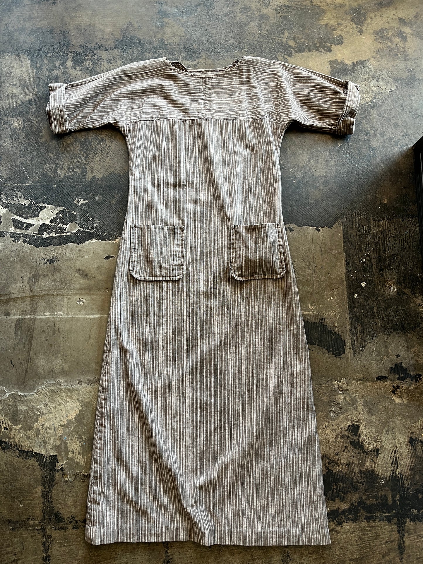 Brown Striped Japanese Handmade Dress