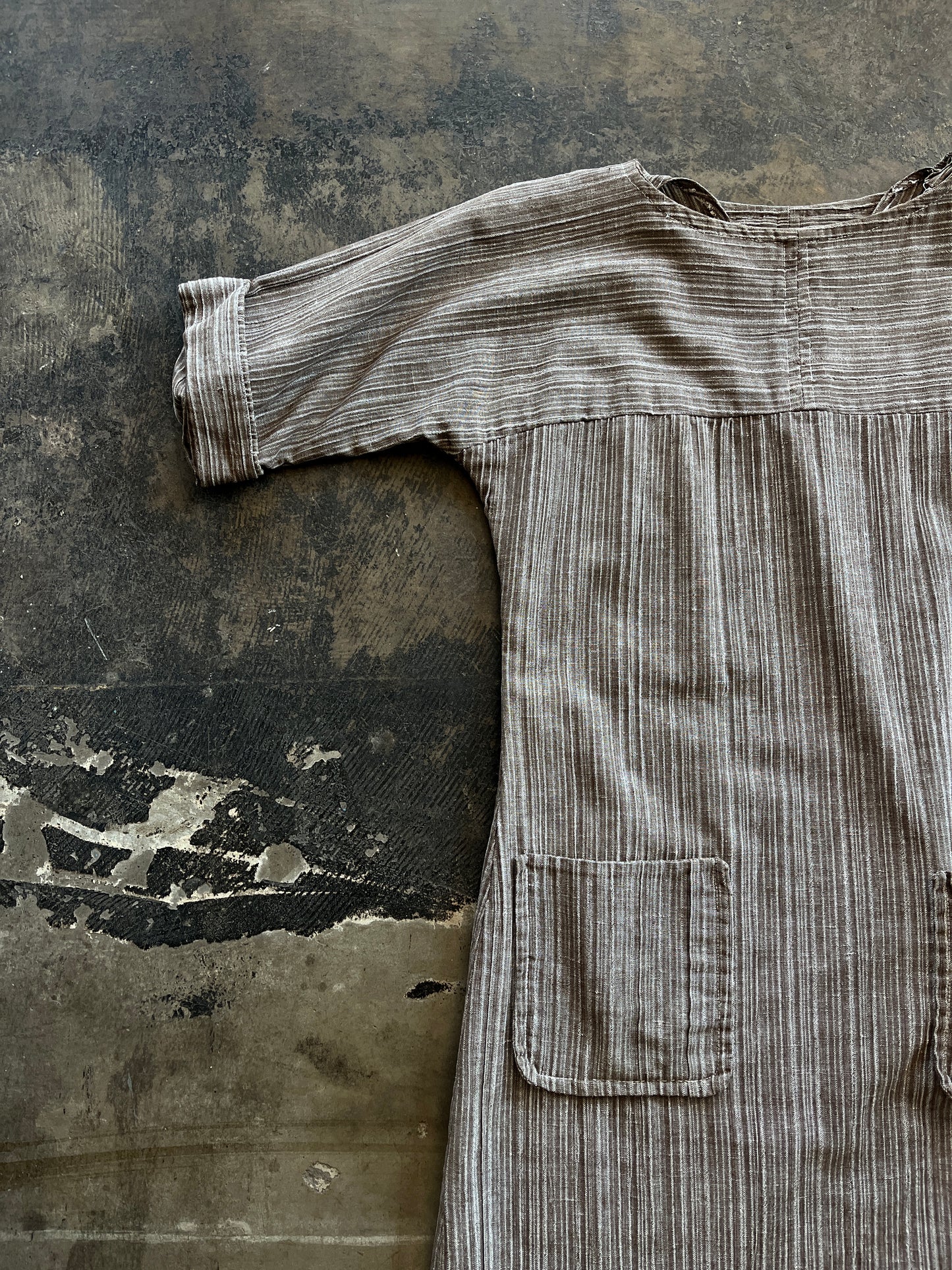Brown Striped Japanese Handmade Dress