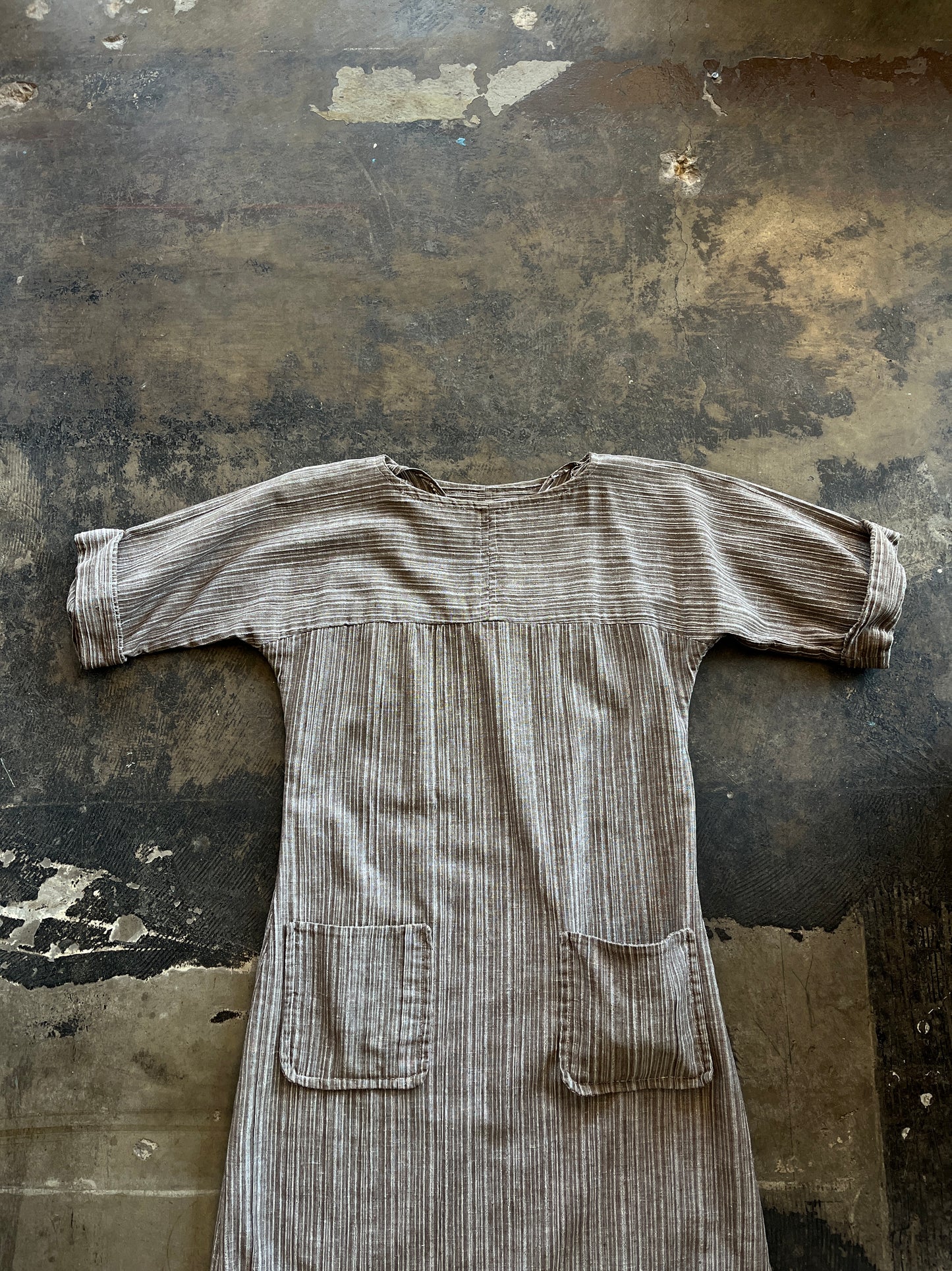 Brown Striped Japanese Handmade Dress