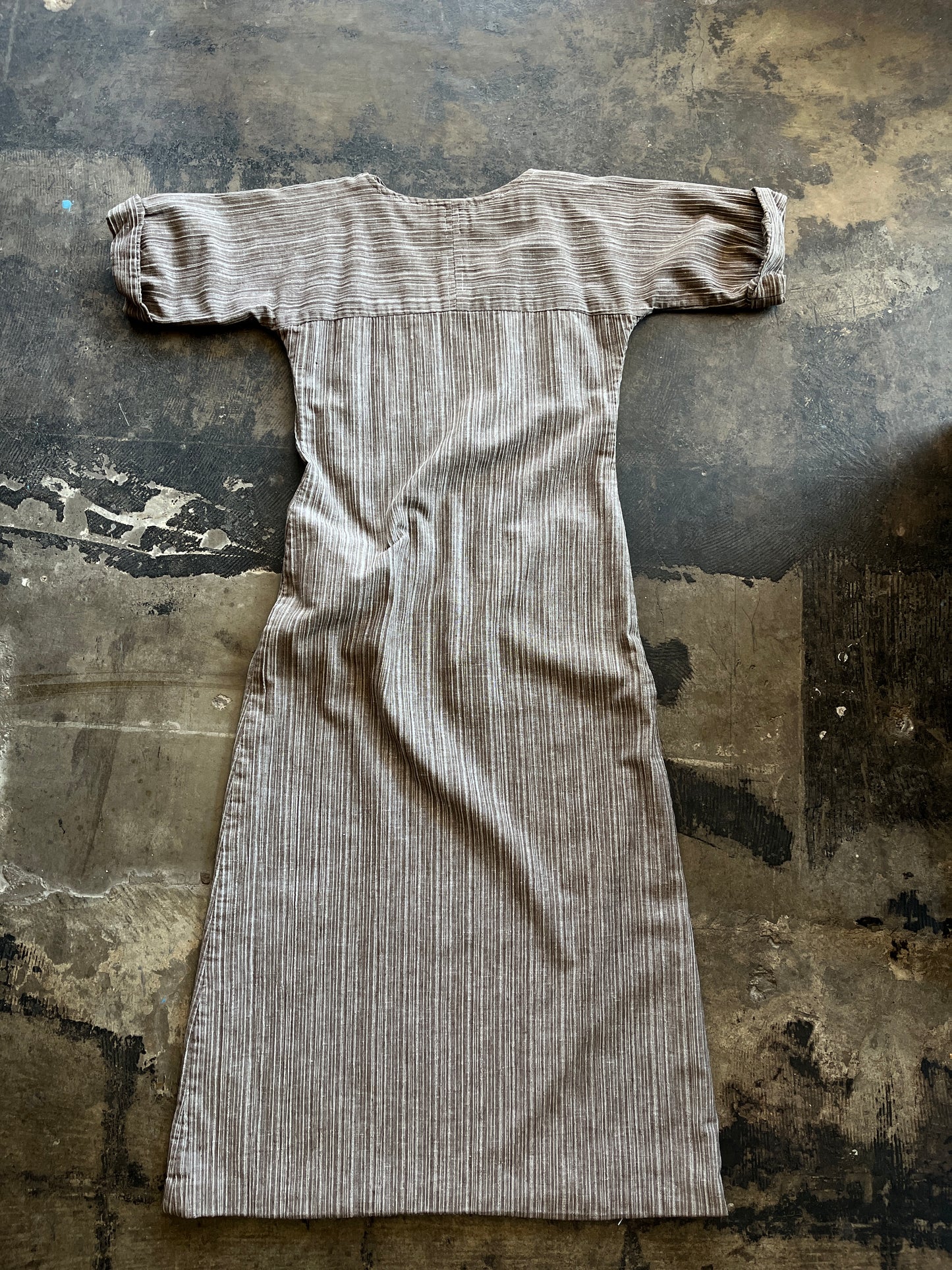Brown Striped Japanese Handmade Dress