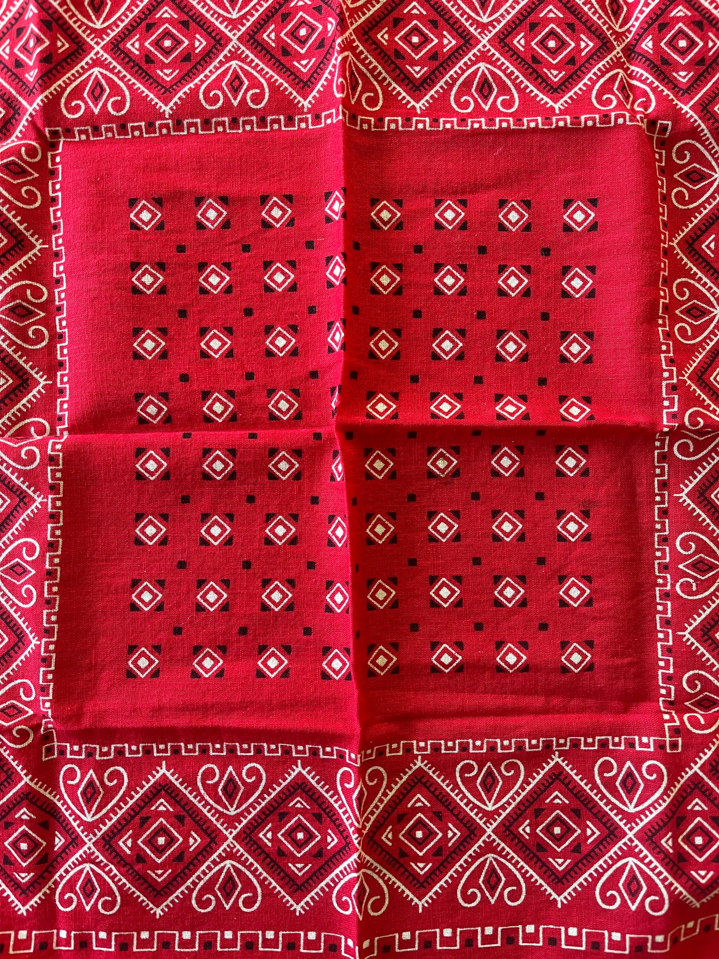 Small Red Geometric Bandana