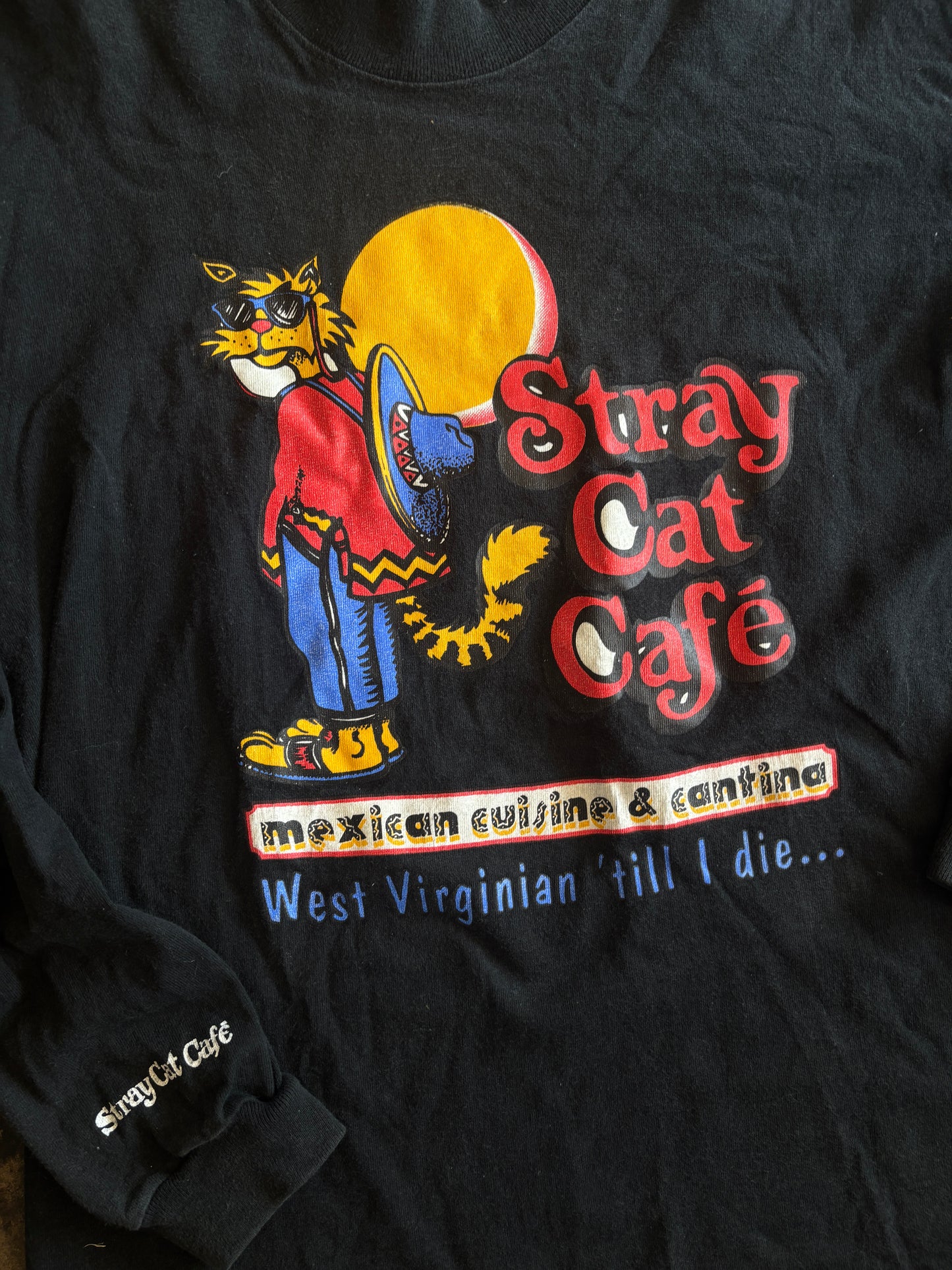 Stray Cat Cafe Black Long Sleeve Tee