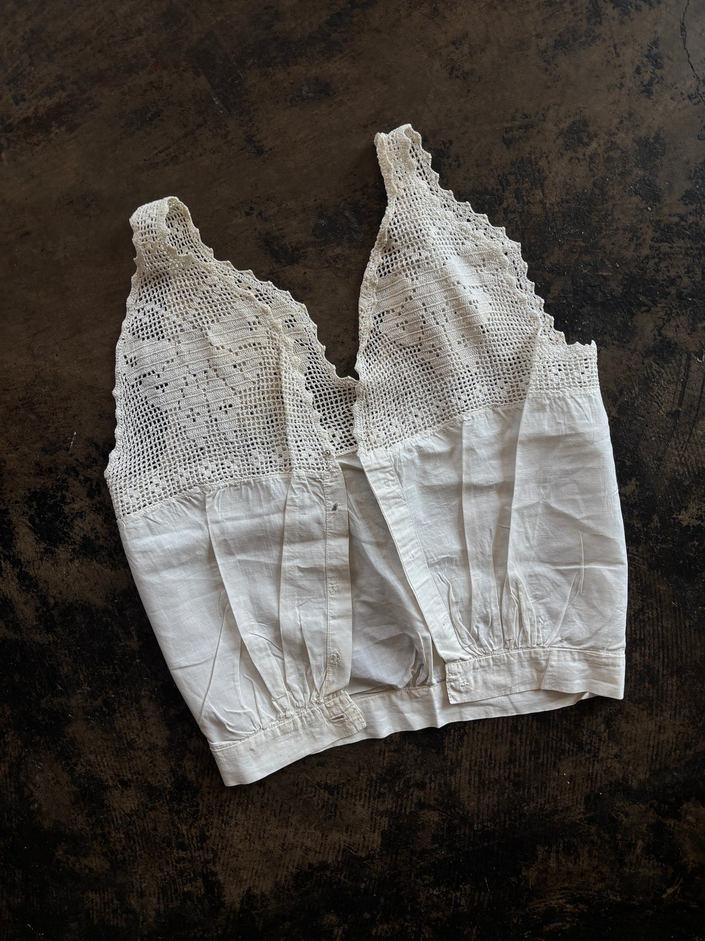 Sleeveless Crochet Detail White Top