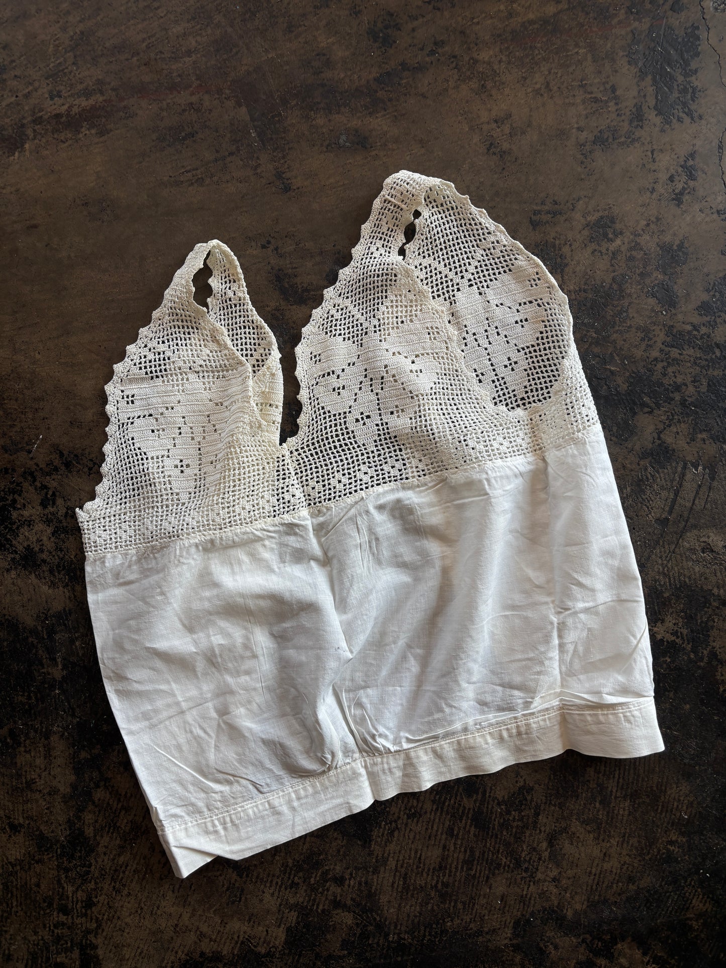 Sleeveless Crochet Detail White Top