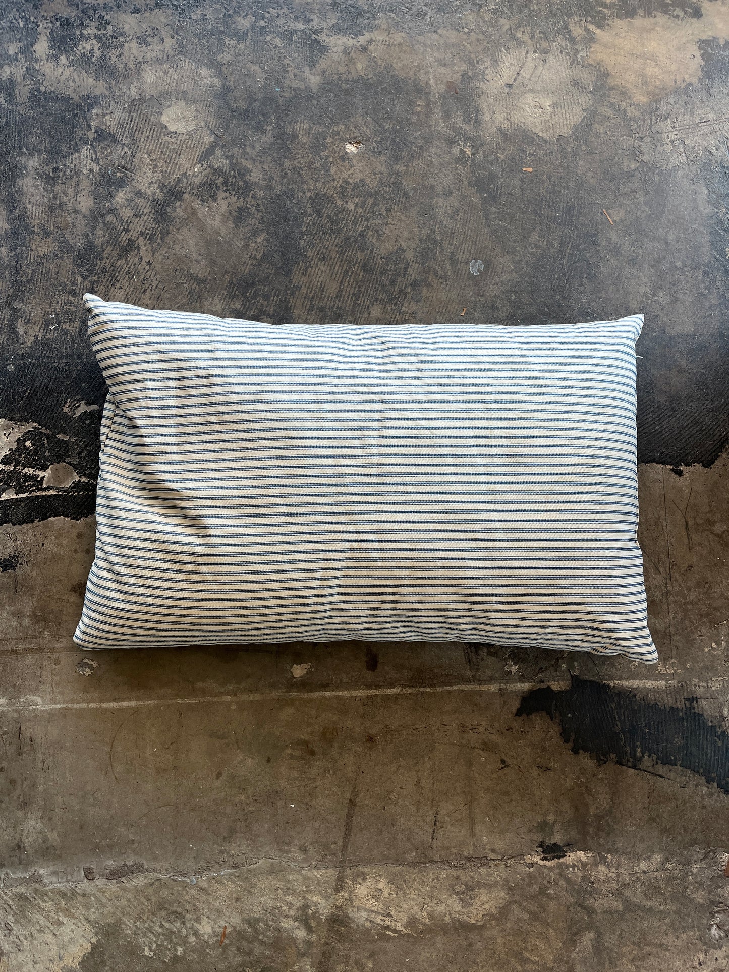 Blue Striped Canvas Pillow