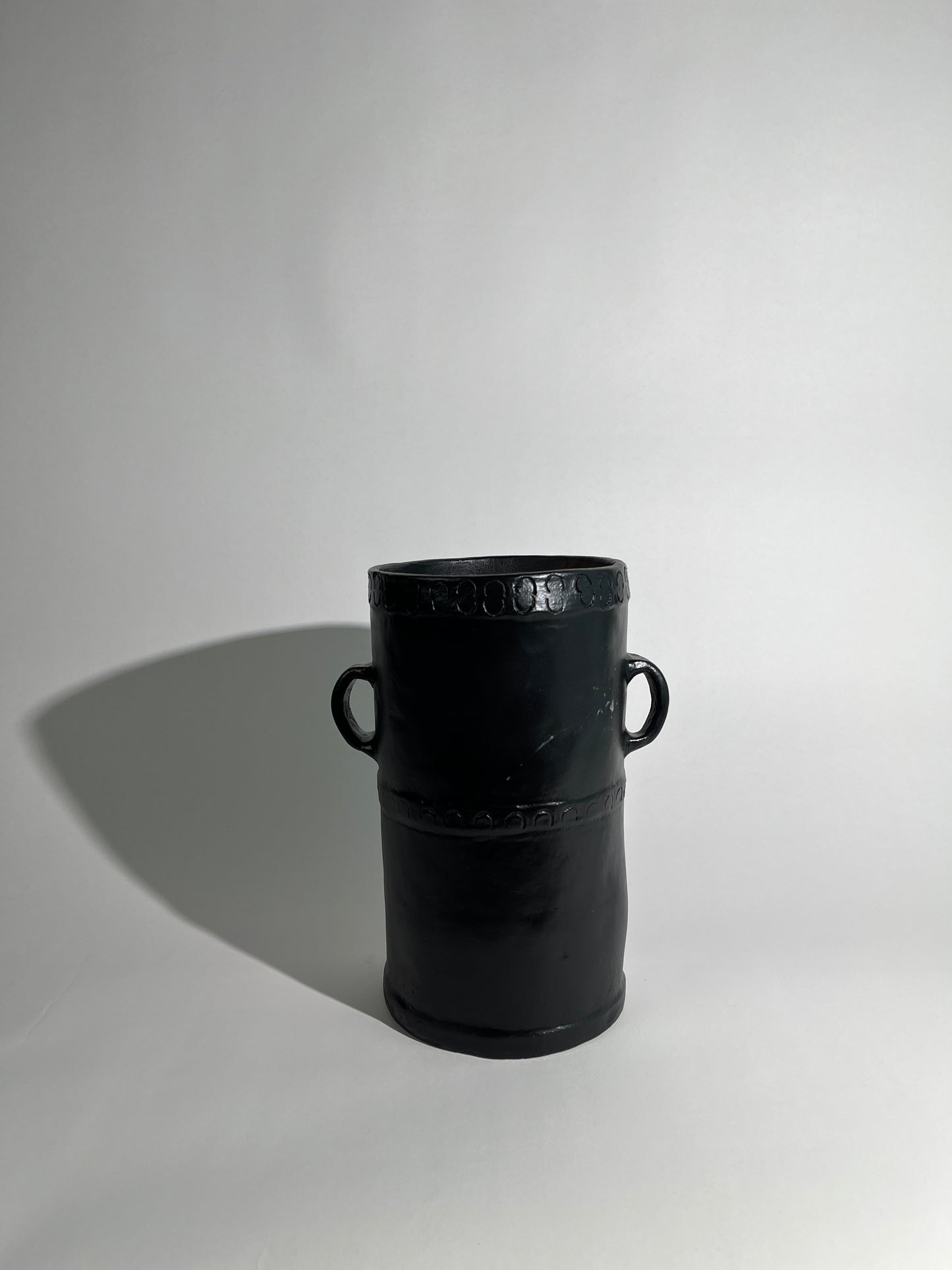 Black Clay Two Handle Jug