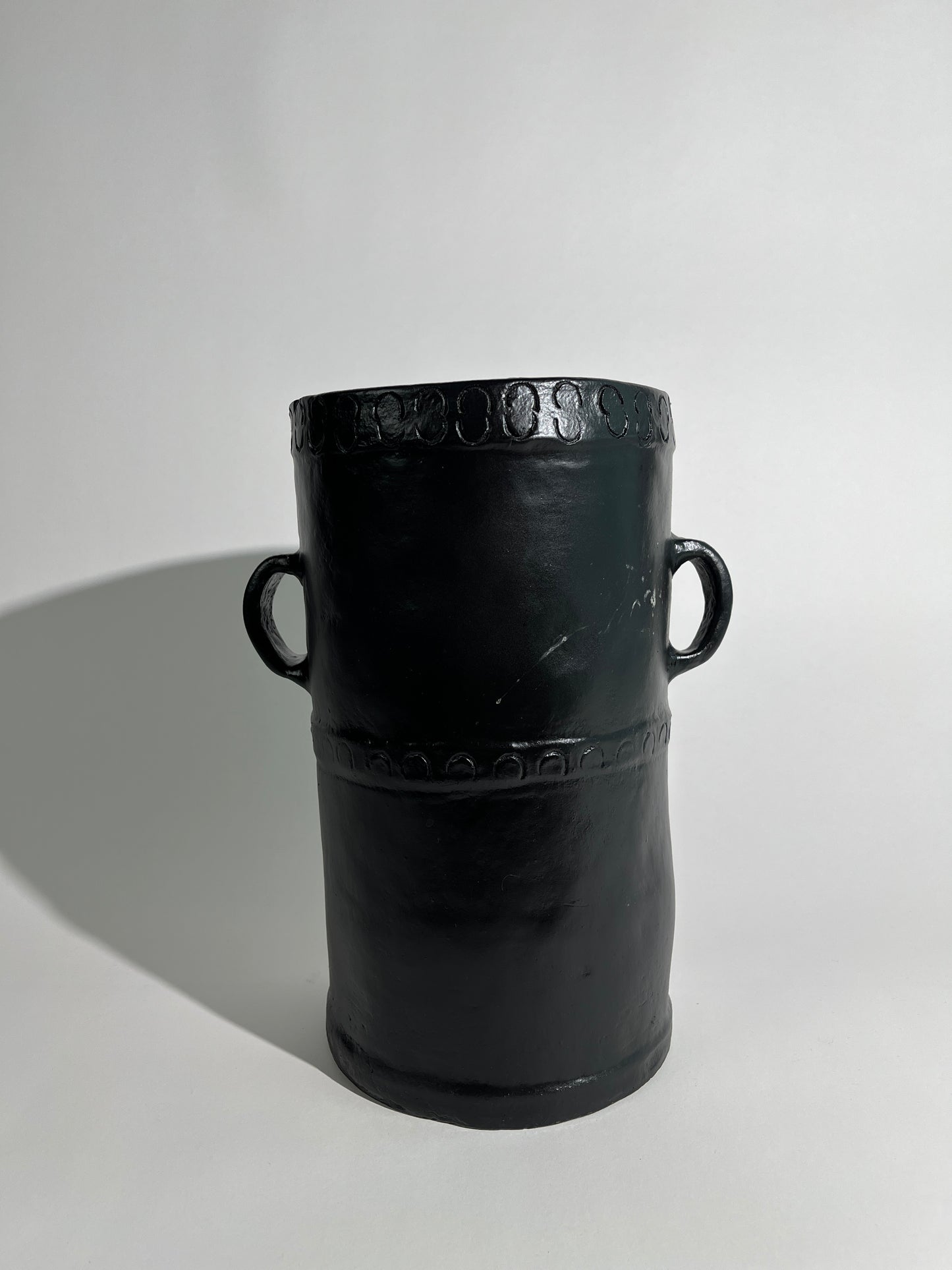 Black Clay Two Handle Jug