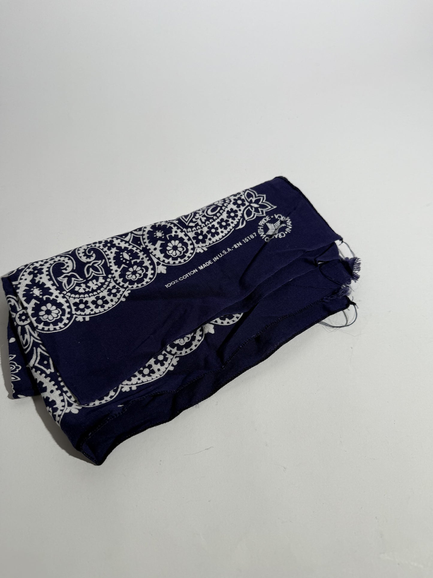 Navy Paisley + Floral Bandana