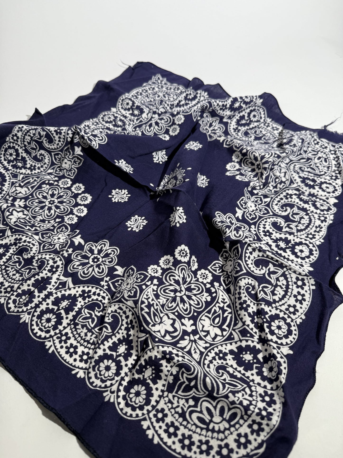 Navy Paisley + Floral Bandana