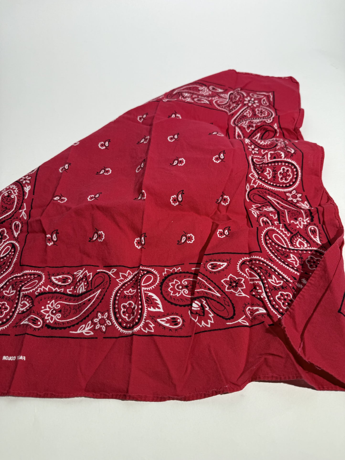 Red Fast Color Paisley Bandana