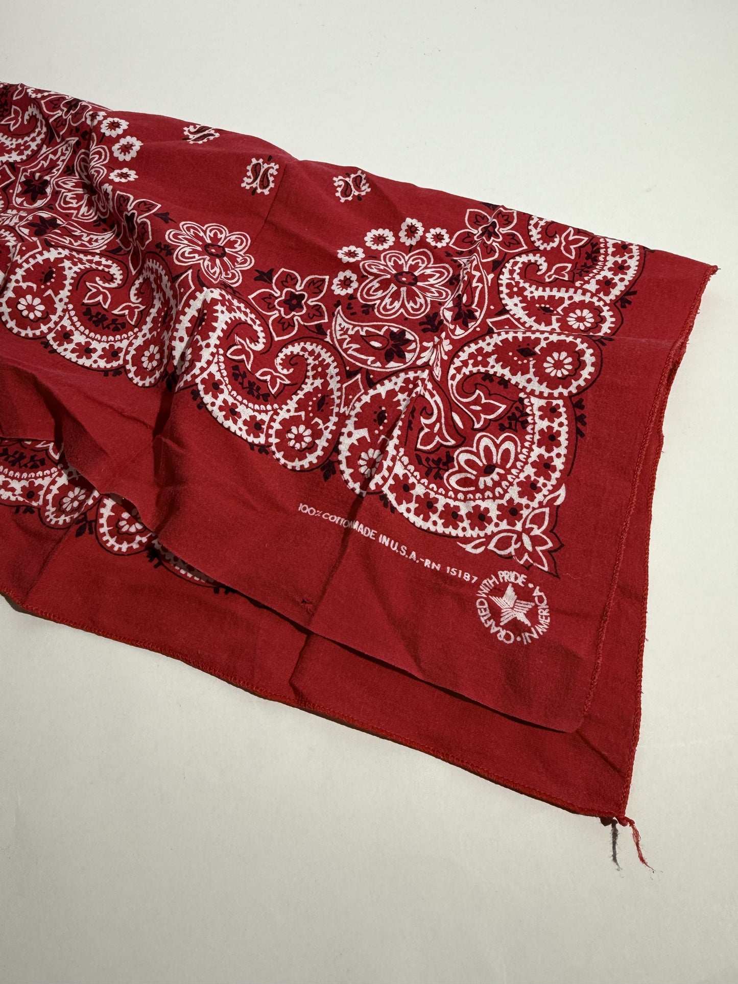 Red Floral Paisley Bandana