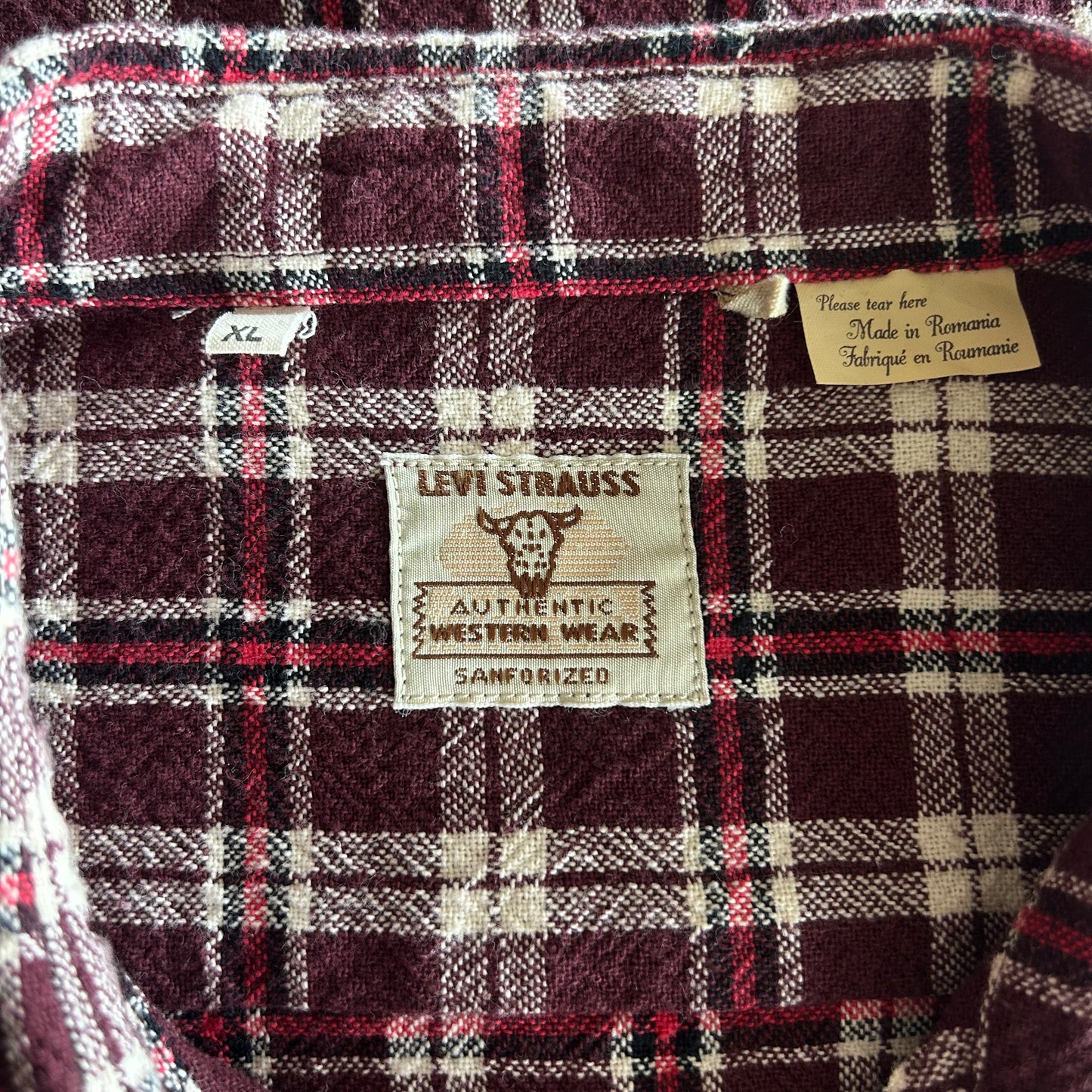 Maroon Plaid Levi Button Up
