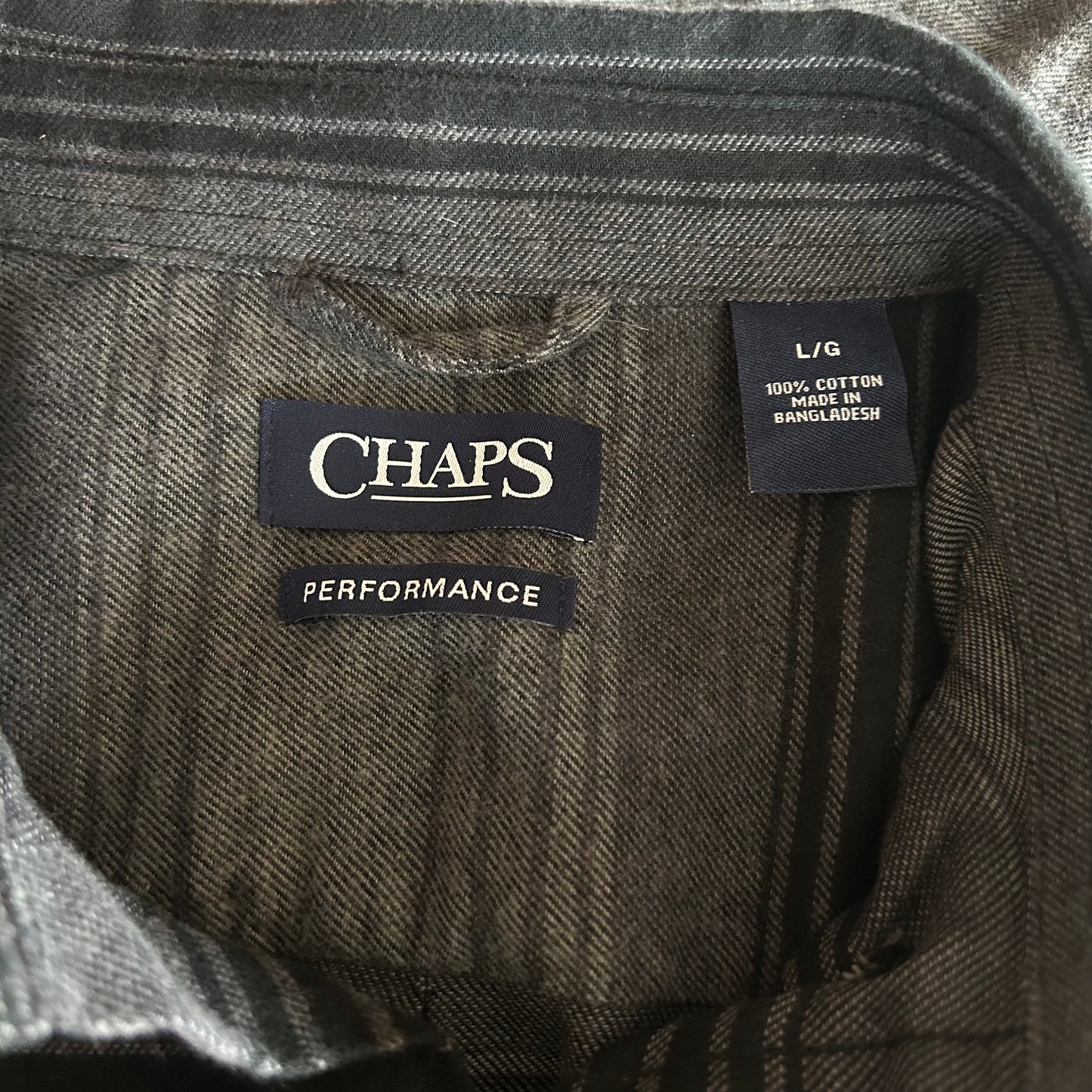 Navy Chaps Striped Button Up