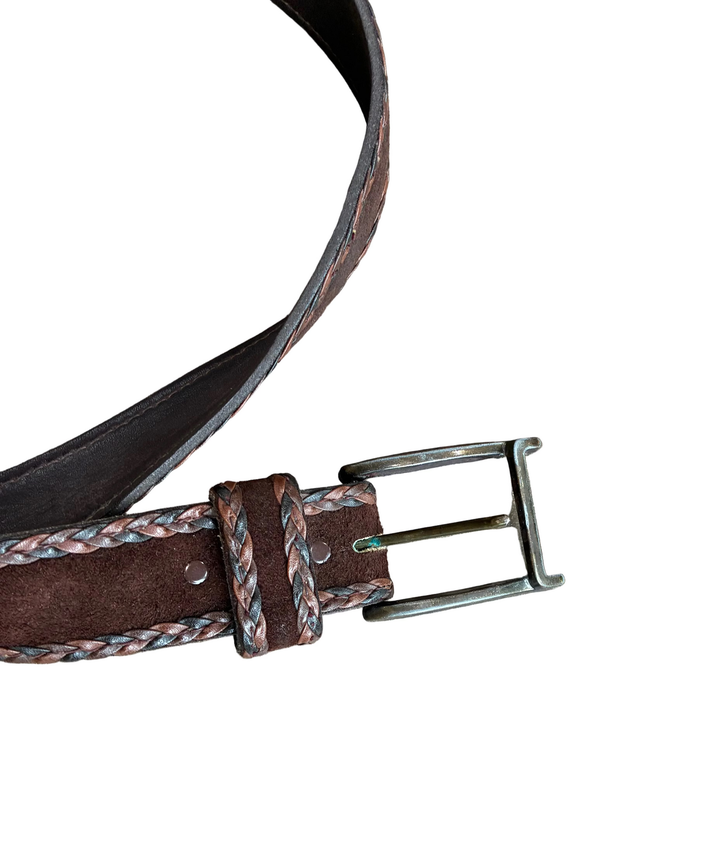 Brown Suede Braided Belt